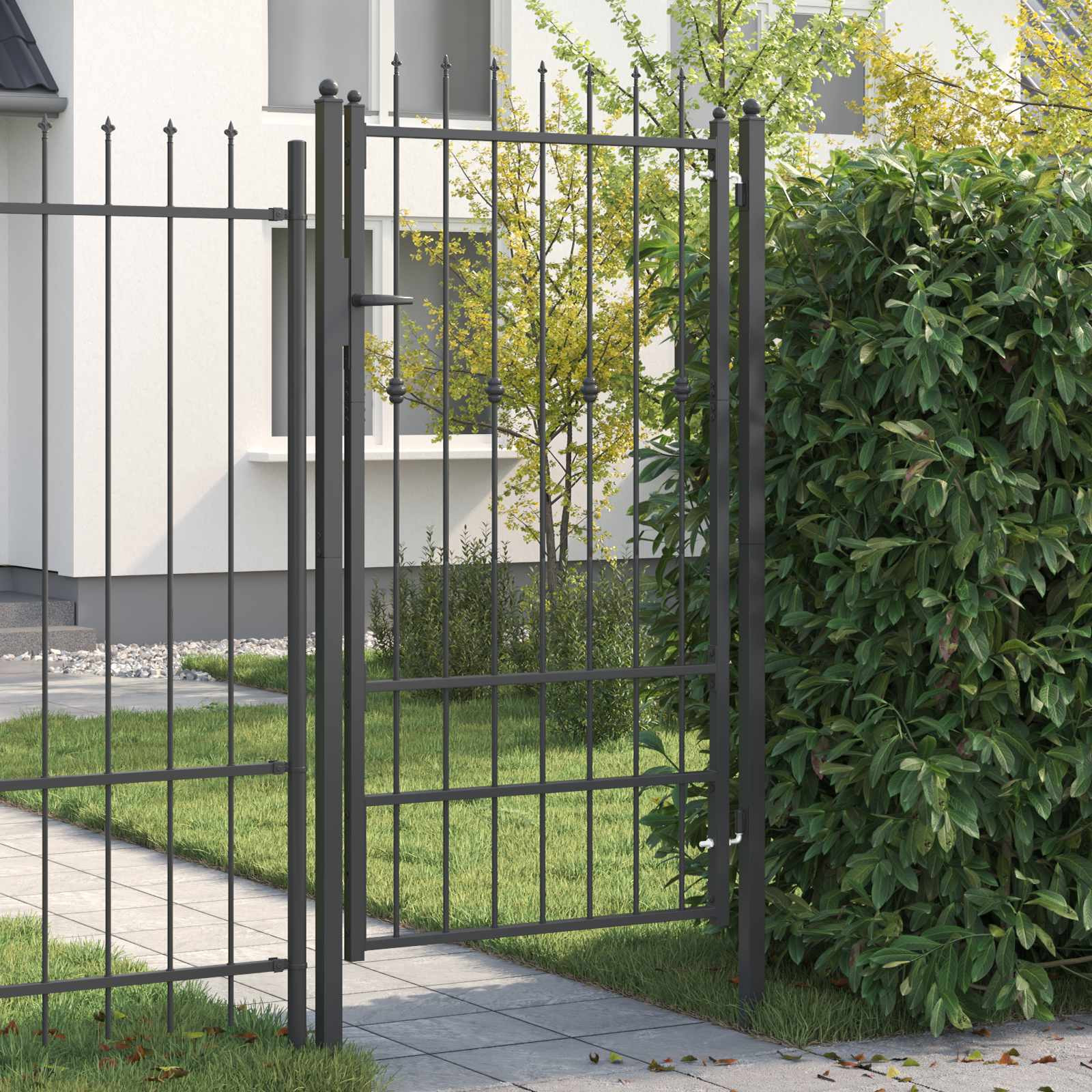 vidaXL Zauntor ASTEN 100 x 175 cm Metall Schwarz Abschließbar