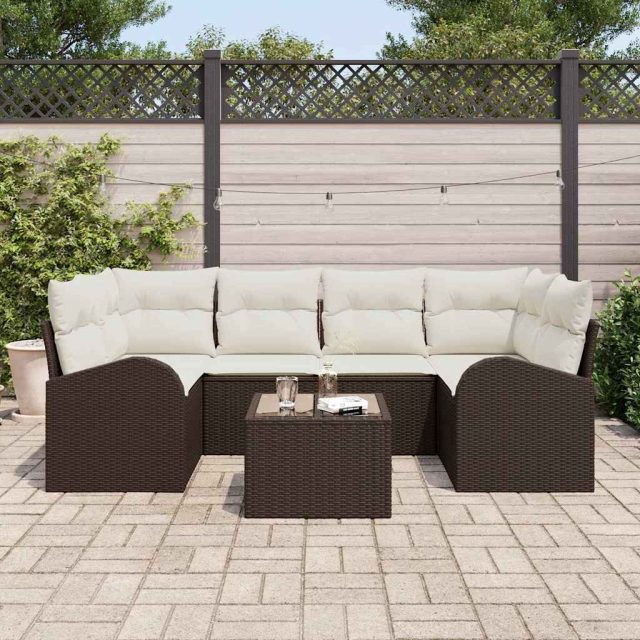 vidaXL Gartensofa-set Braun 55 x 55 x 37 cm Poly-Rattan