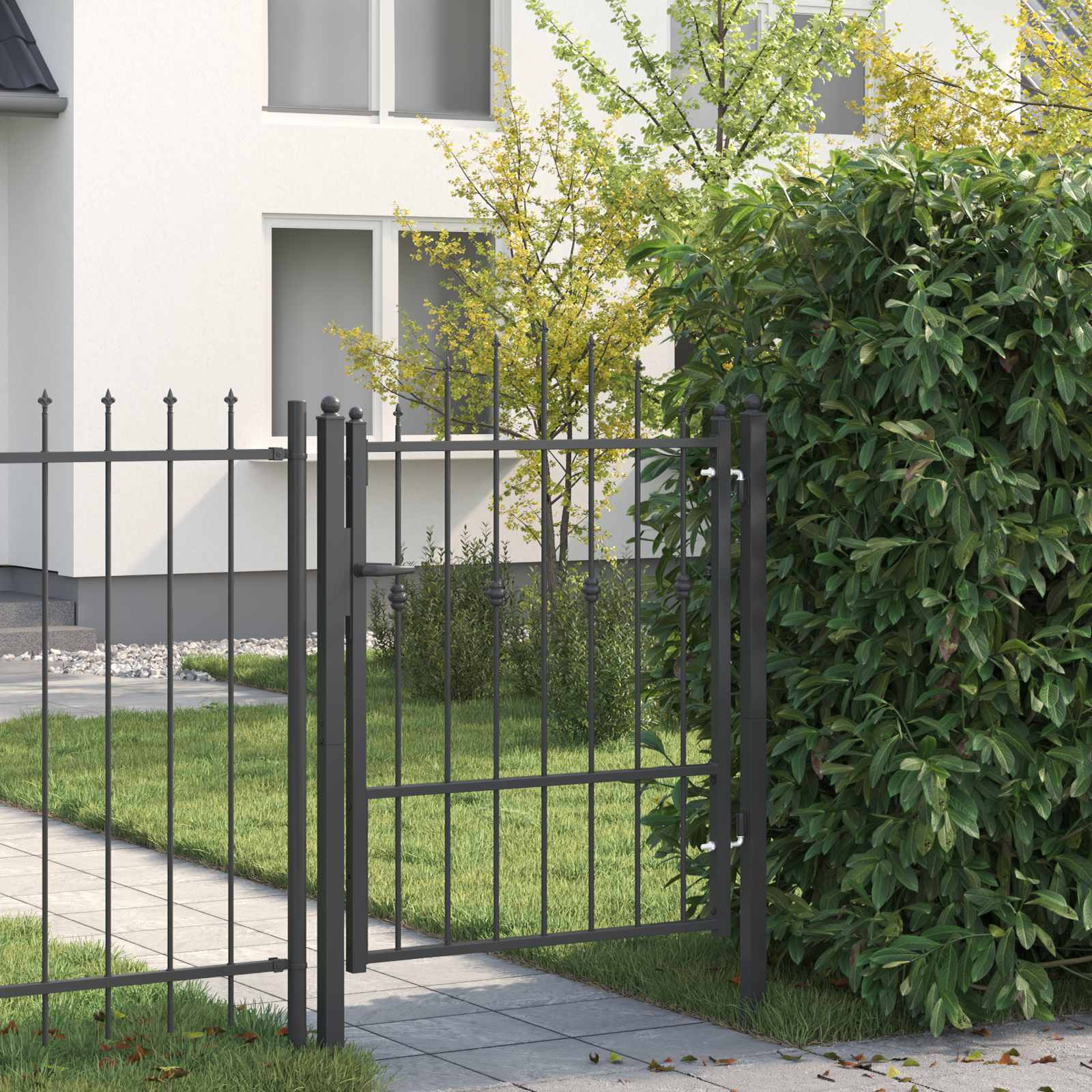 vidaXL Zauntor ASTEN 100 x 125 cm Metall Schwarz Abschließbar