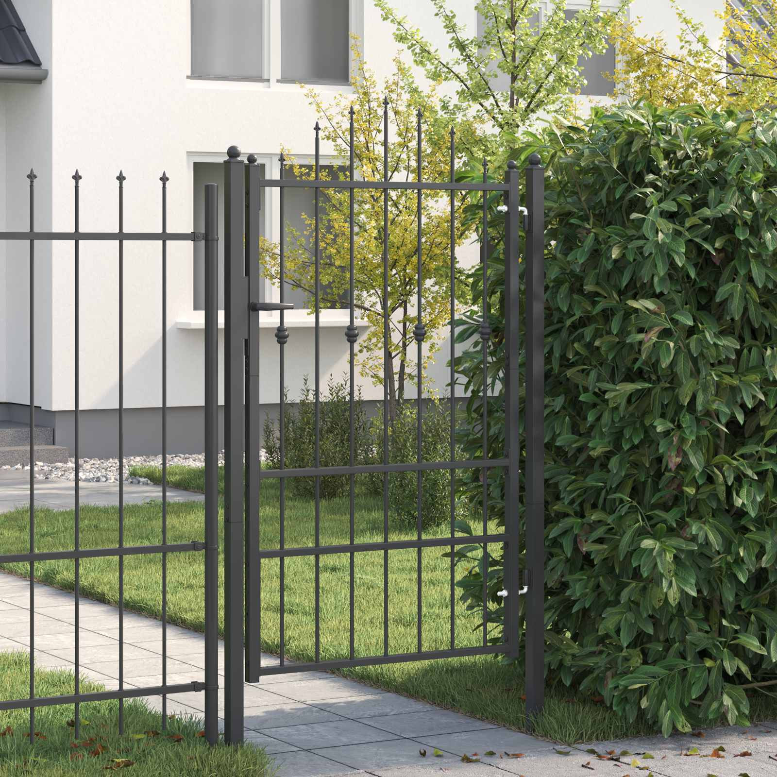 vidaXL Zauntor ASTEN 100 x 150 cm Metall Schwarz Abschließbar
