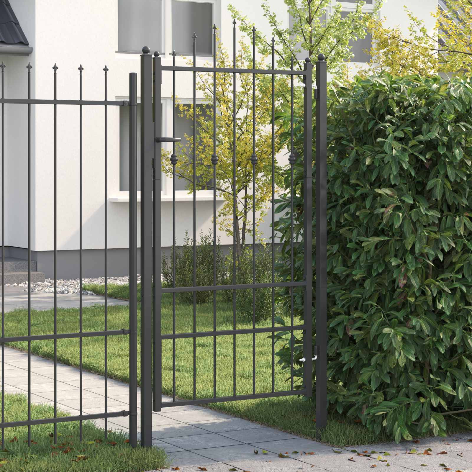 vidaXL Zauntor ASTEN 100 x 175 cm Metall Schwarz Abschließbar