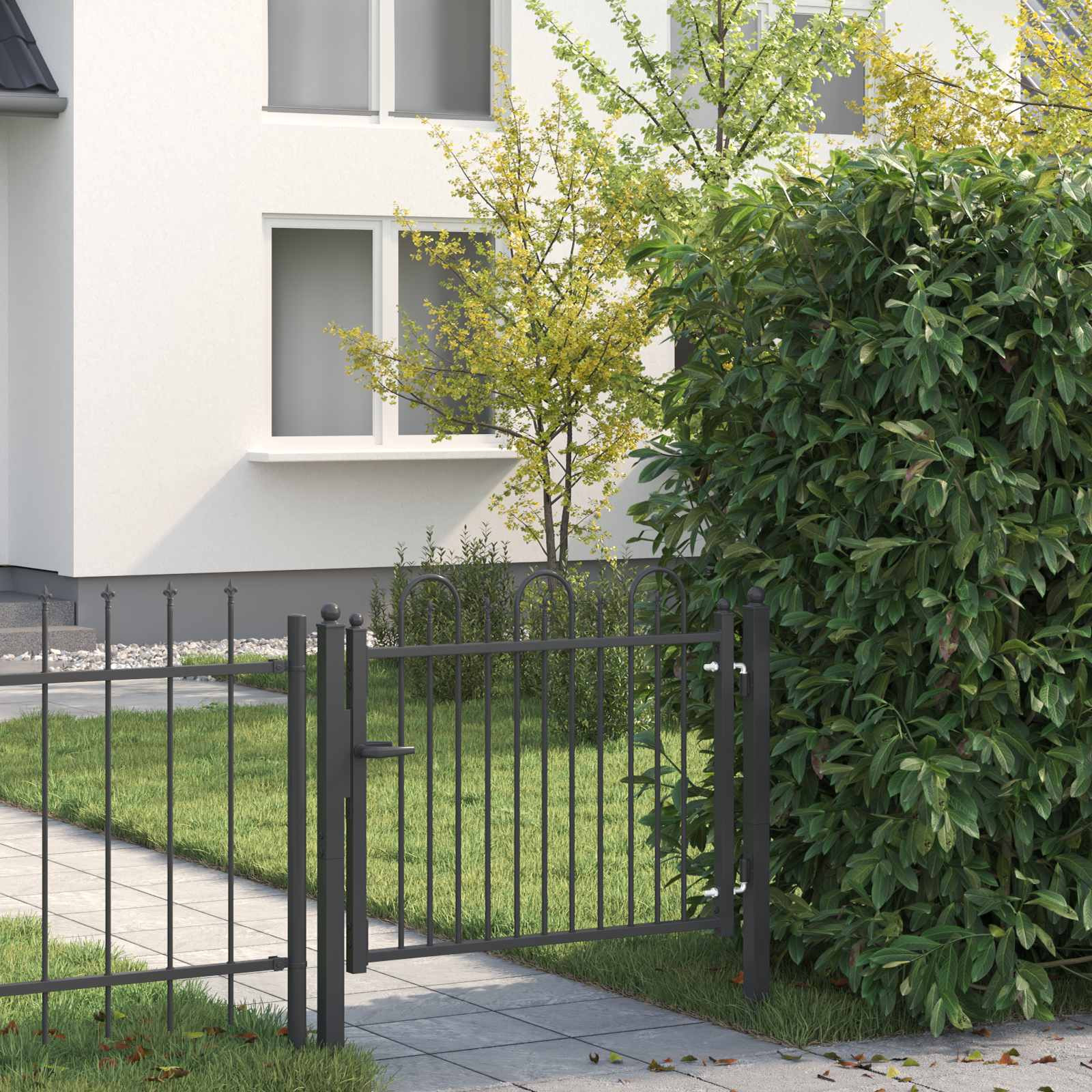 vidaXL Zauntor DRONTEN 100 x 75 cm Metall Schwarz Abschließbar