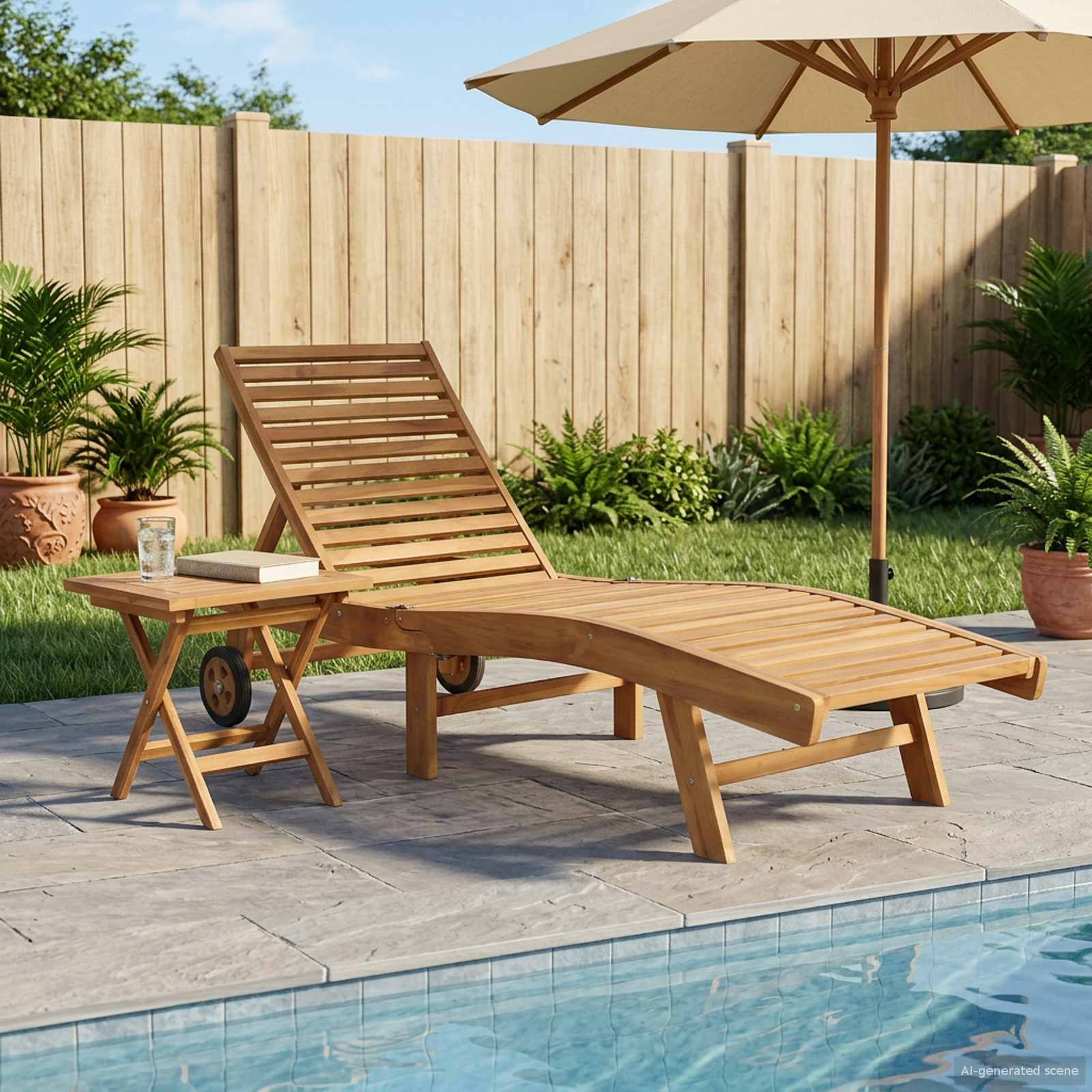 vidaXL Sonnenliege 2 pcs Massivholz Teak Braun