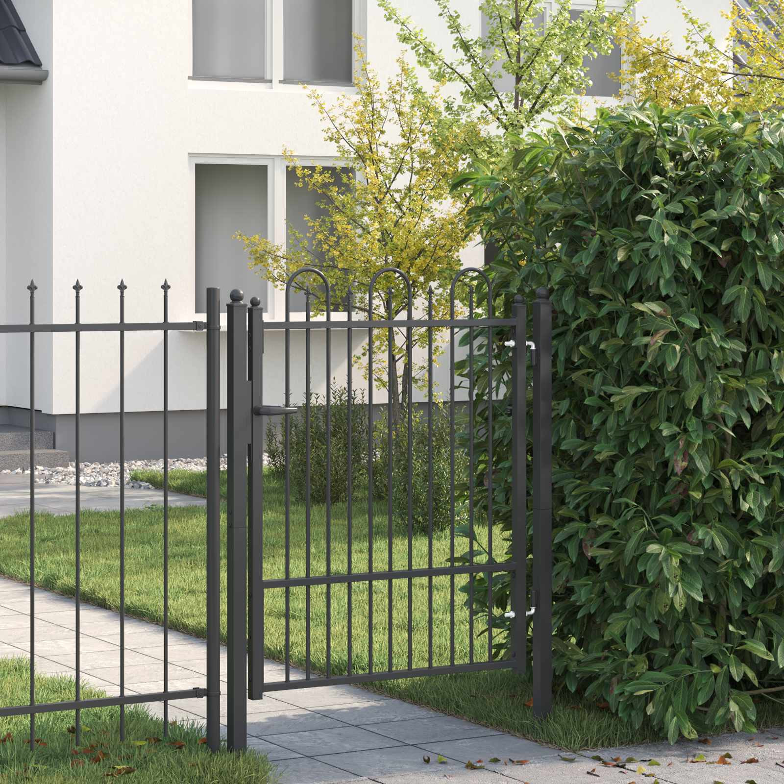 vidaXL Zauntor DRONTEN 100 x 125 cm Metall Schwarz Abschließbar