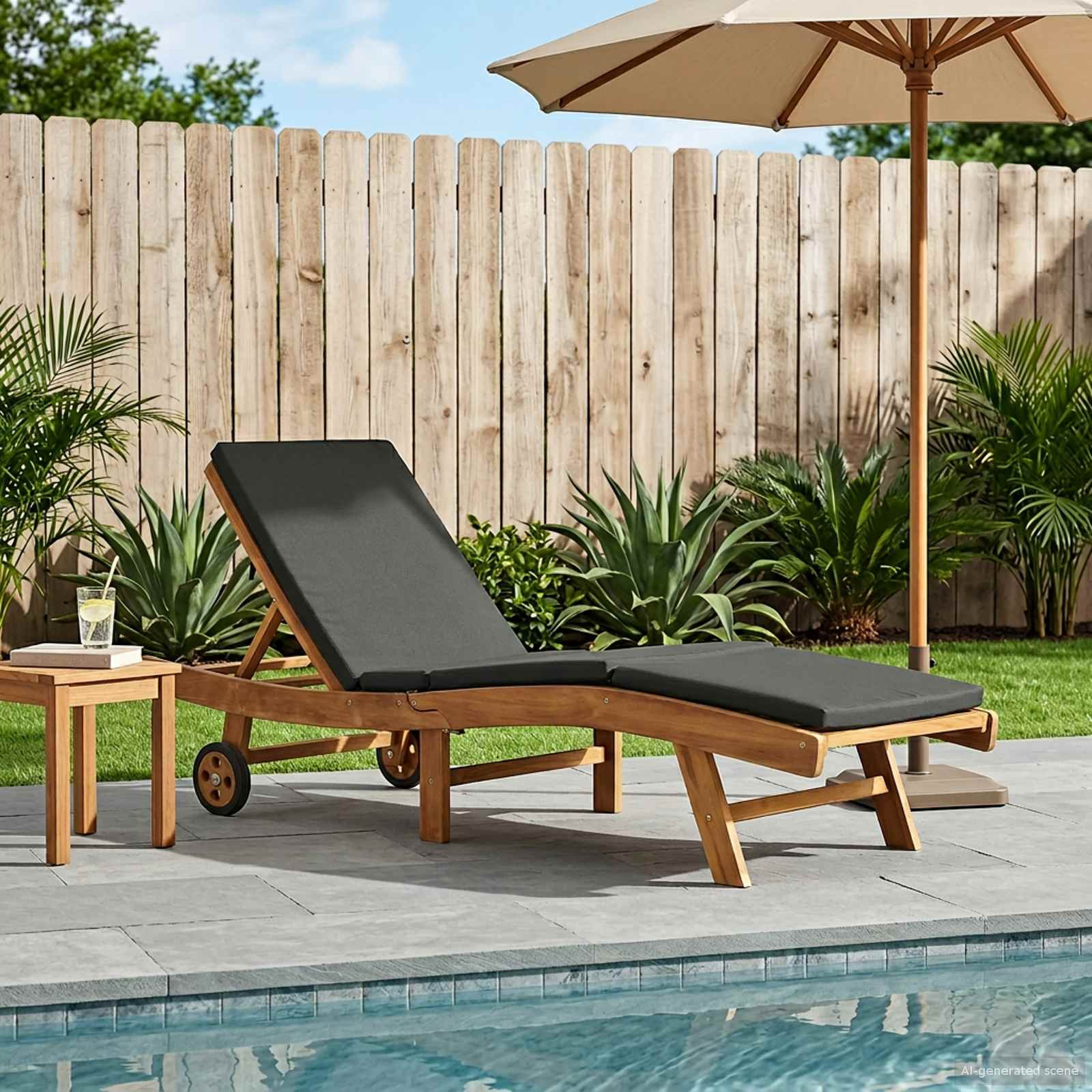 vidaXL Sonnenliege Polyester Braun und Dunkelgrau