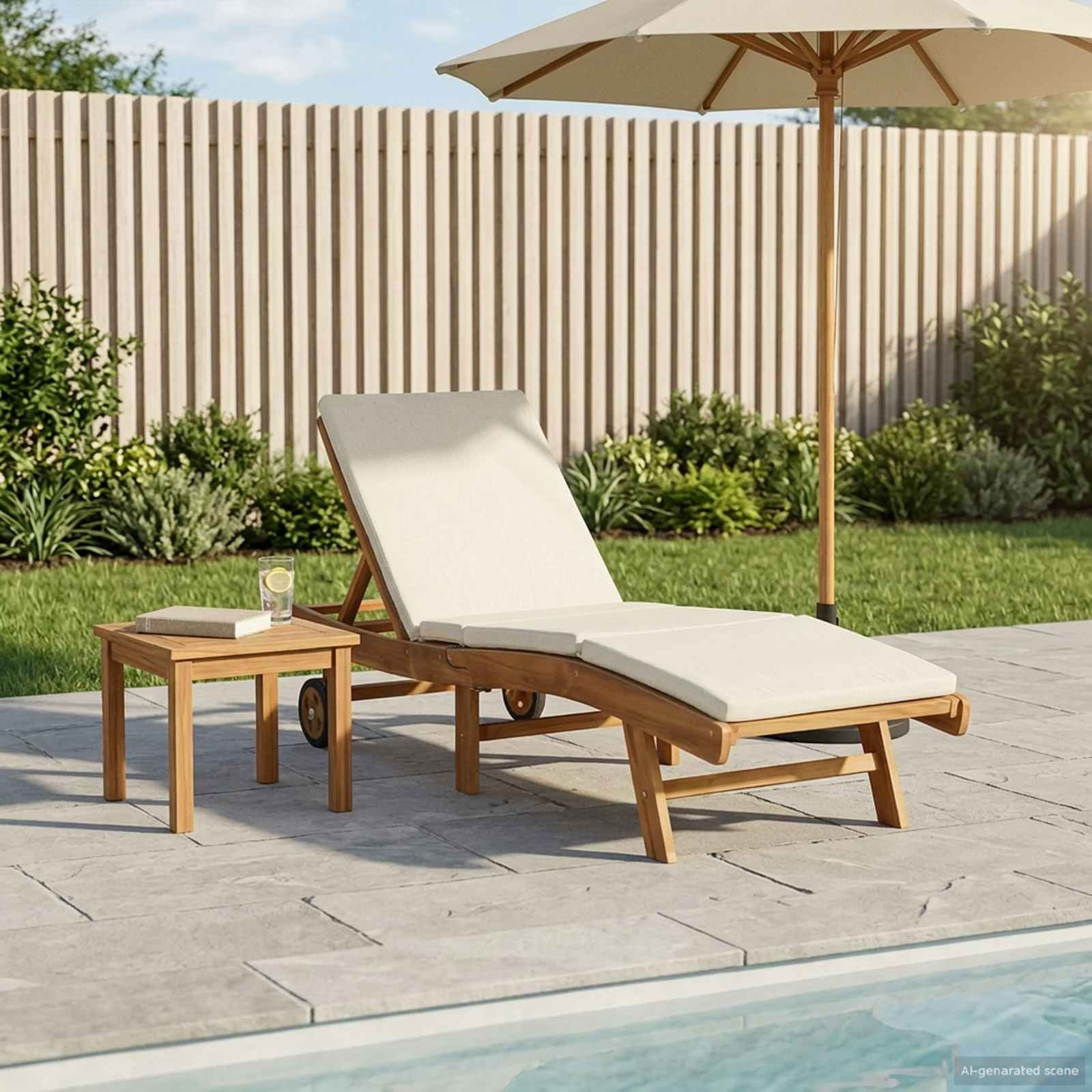 vidaXL Sonnenliege Polyester Braun und Creme