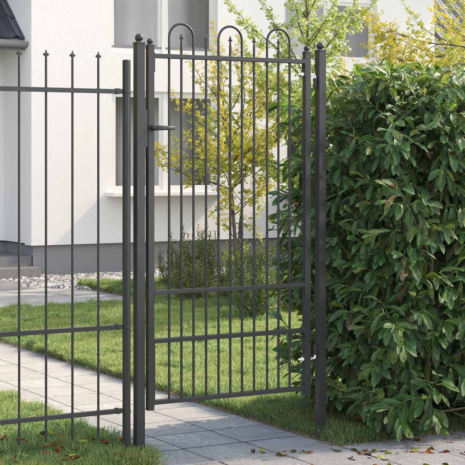 vidaXL Zauntor DRONTEN 100 x 175 cm Stahl Schwarz Abschließbar