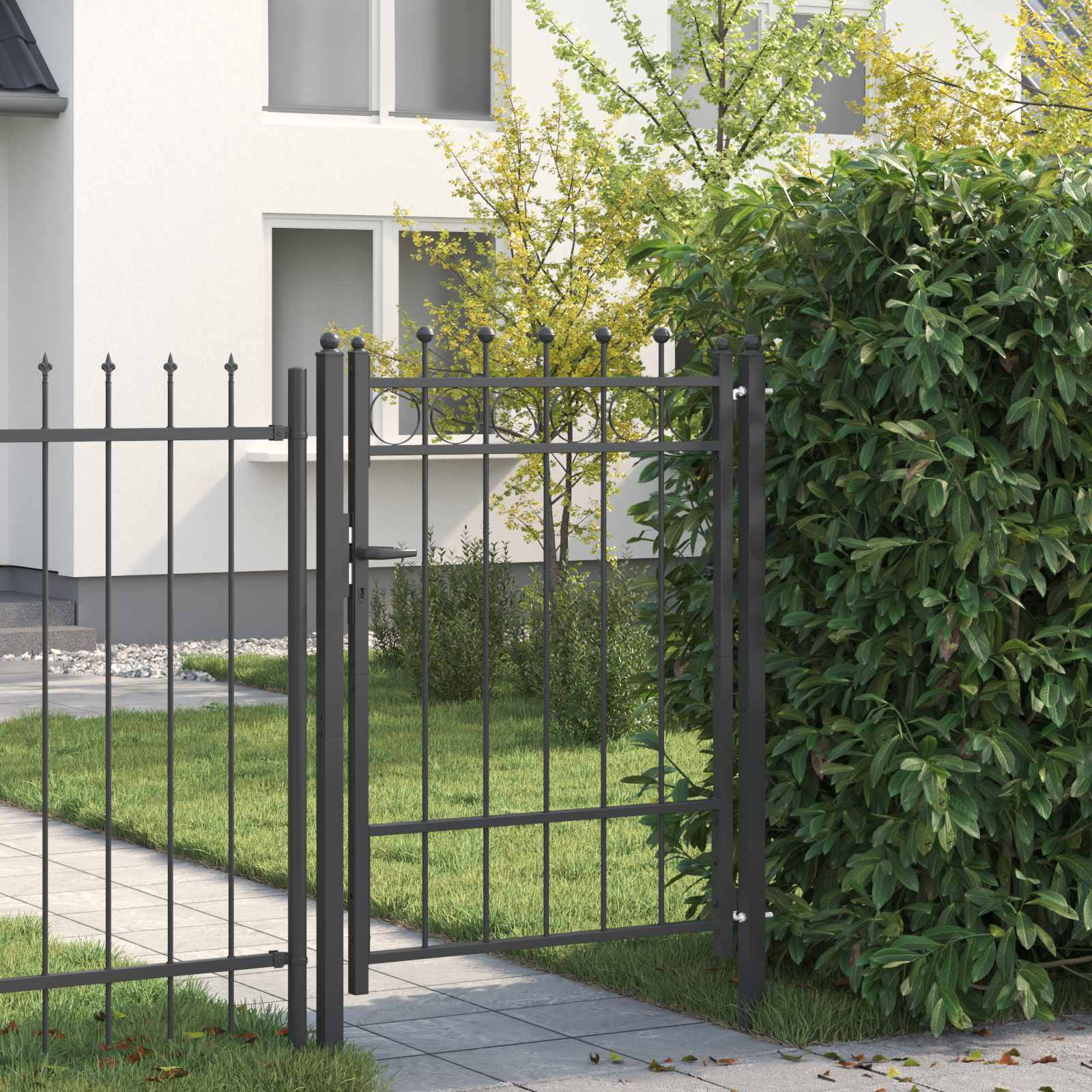 vidaXL Zauntor HORST 100 x 125 cm Metall Schwarz Abschließbar