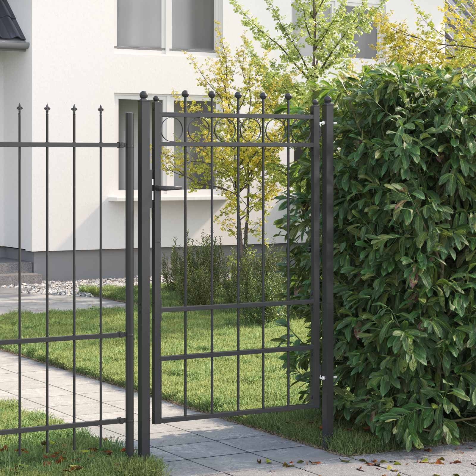 vidaXL Zauntor HORST 100 x 150 cm Metall Schwarz Abschließbar