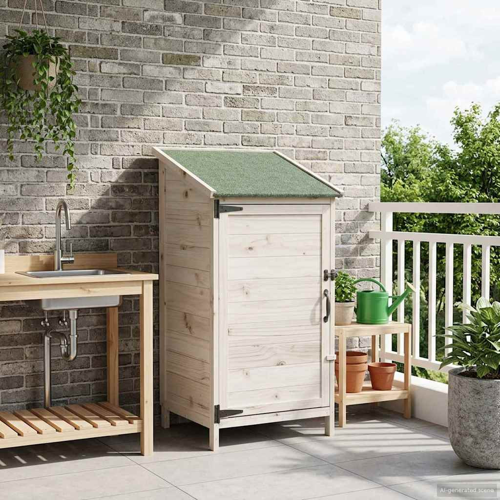 vidaXL Gartenschuppen Weiß 59 x 56 x 113,5 cm Massivholz aus Fichte