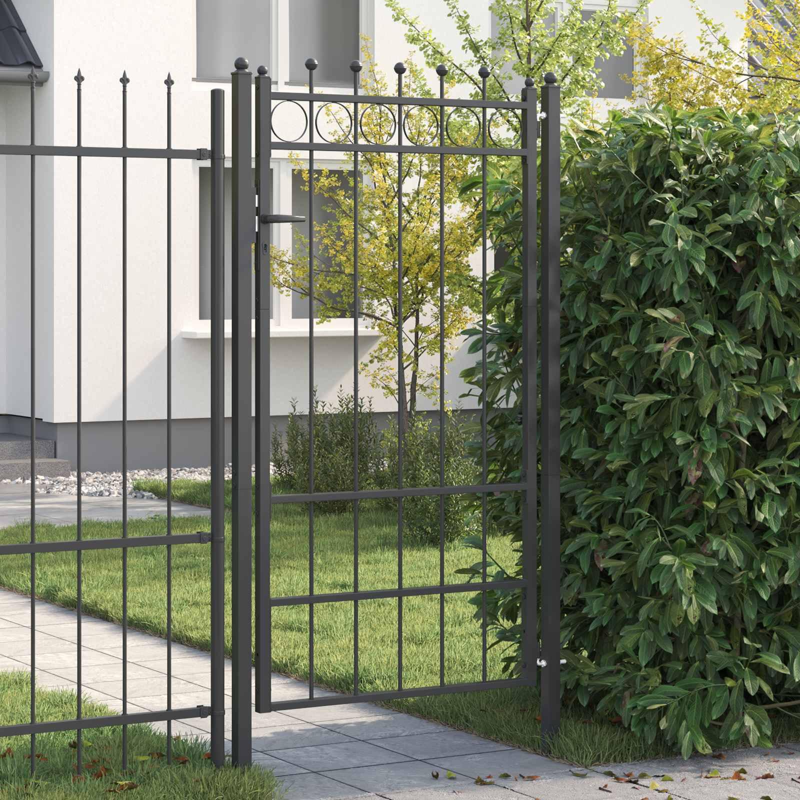 vidaXL Zauntor HORST 100 x 175 cm Metall Schwarz Abschließbar