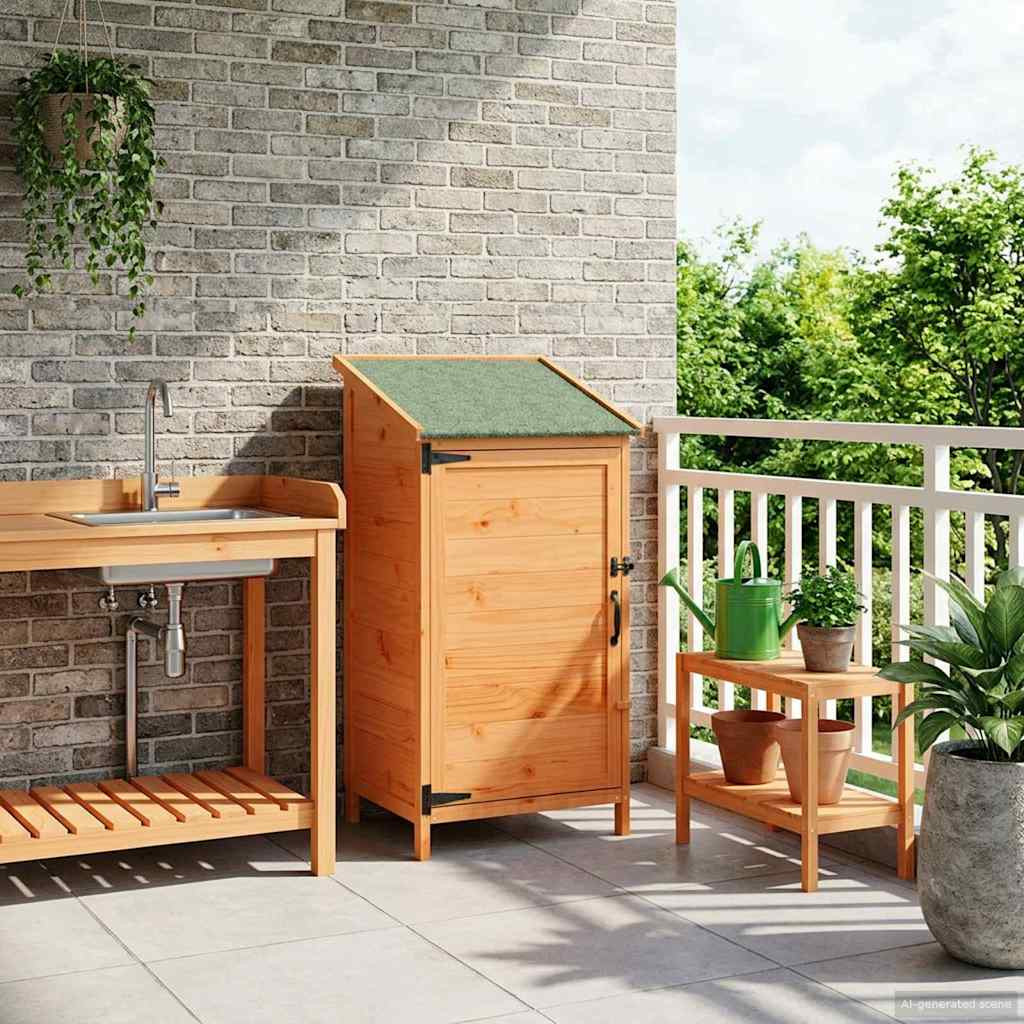 vidaXL Gartenschuppen Braun 59 x 56 x 113,5 cm Massivholz aus Fichte