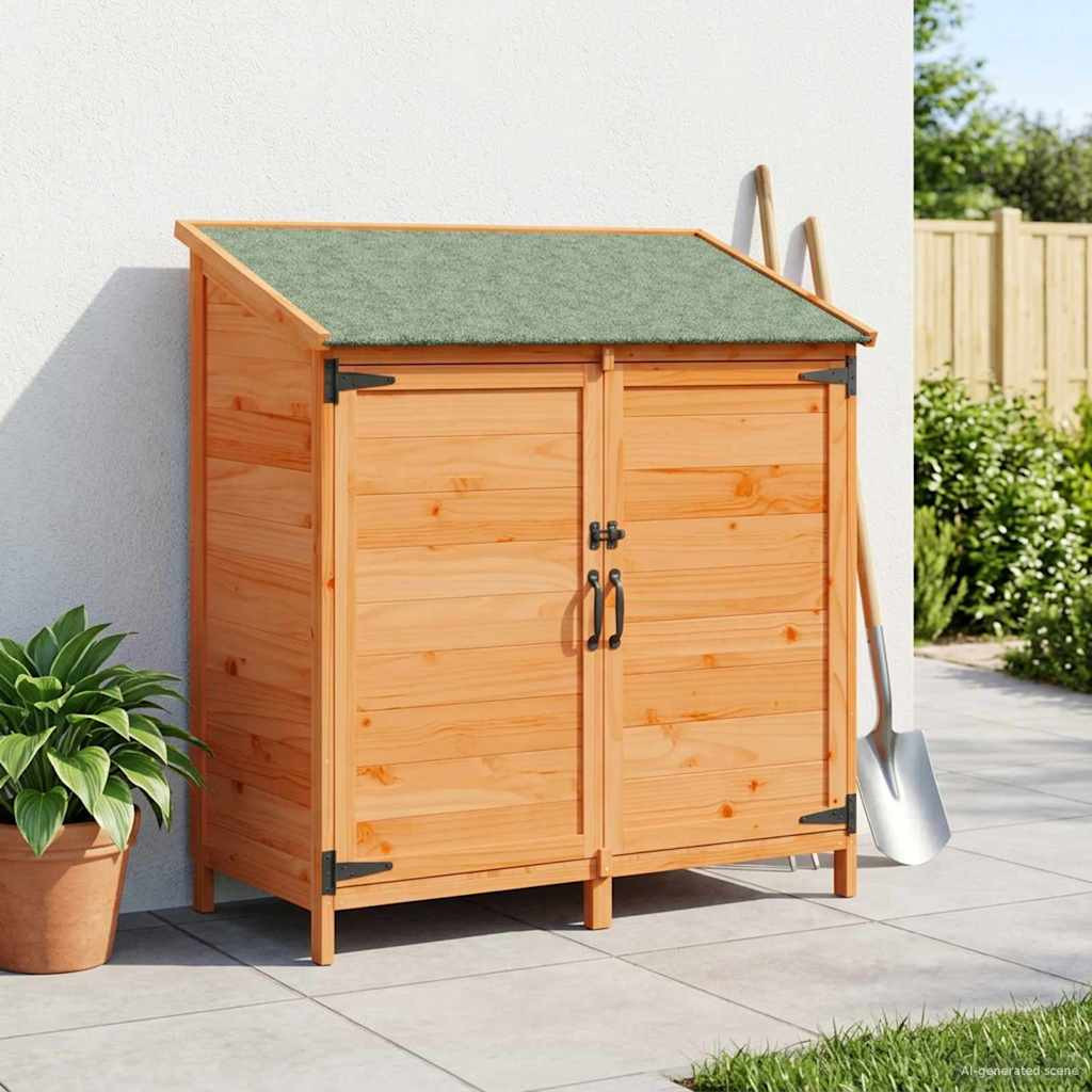 vidaXL Gartenschuppen mit Dach mit Schloss Braun 106,5 x 56 x 113,5 cm
