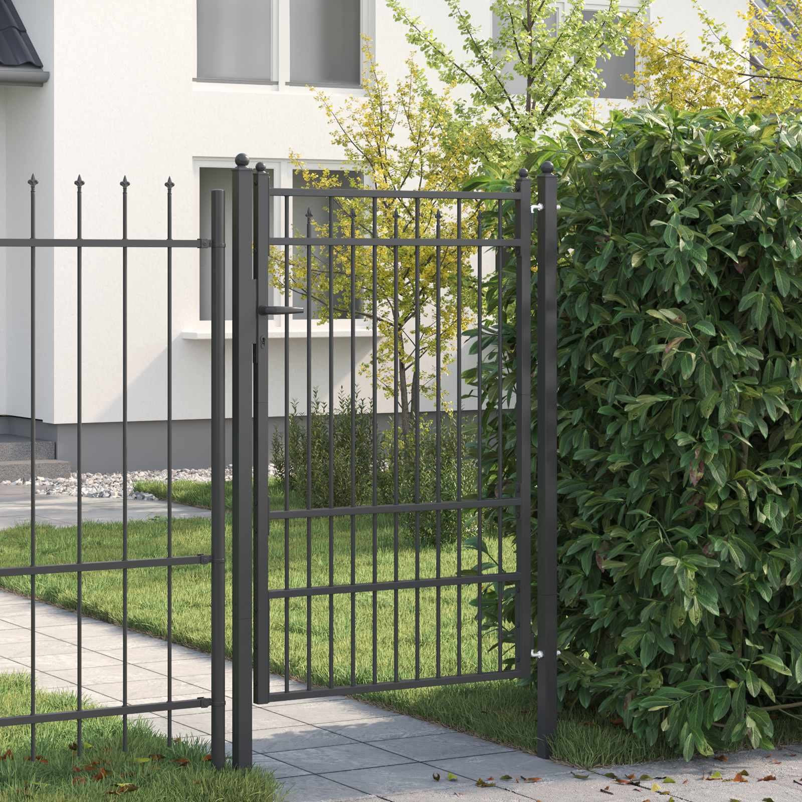 vidaXL Zauntor BAARLO 100 x 150 cm Metall Schwarz Abschließbar