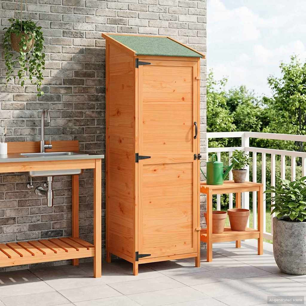 vidaXL Gartenschuppen Braun 59,5 x 56 x 176,5 cm Massivholz aus Fichte