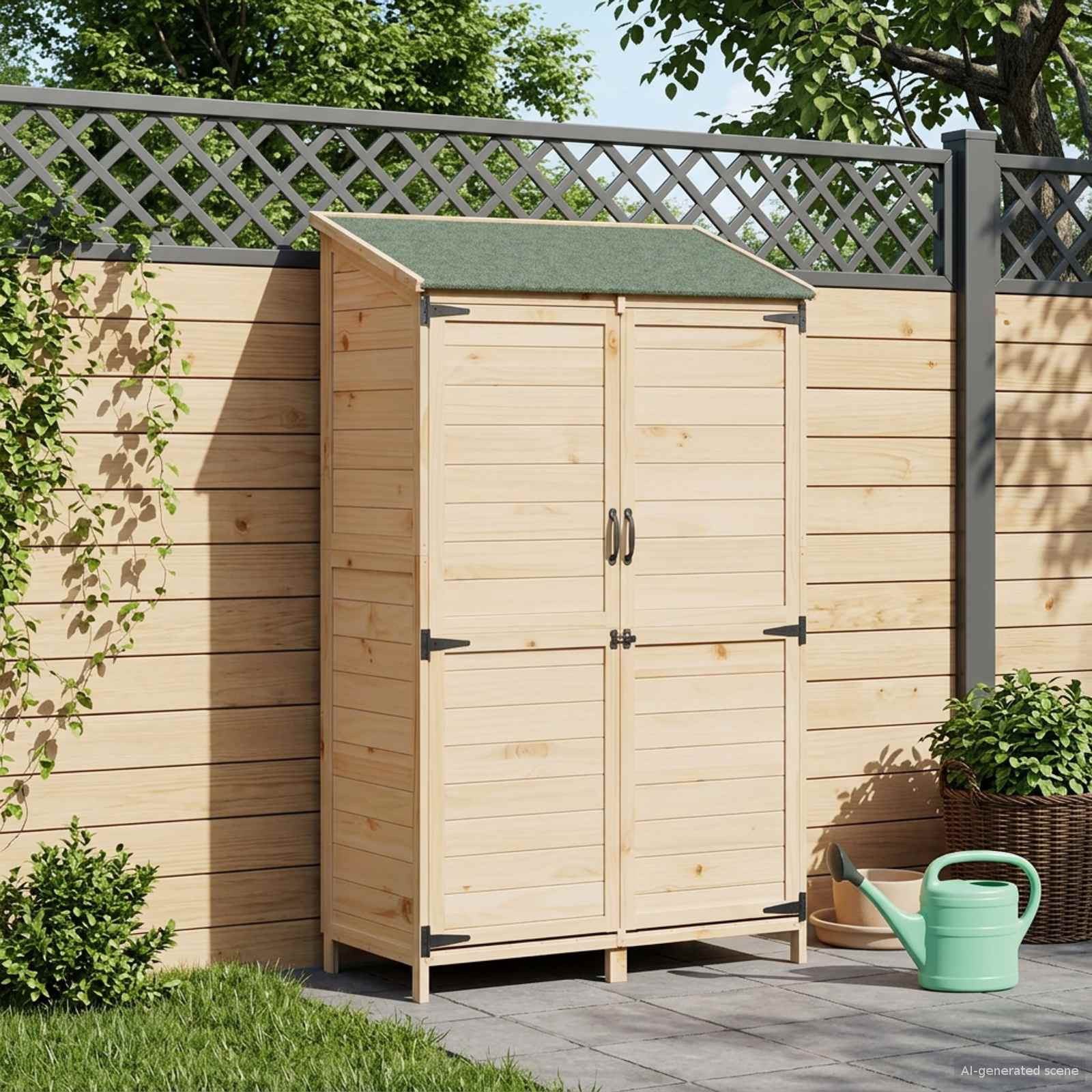 vidaXL Gartenschuppen Natur 106,5 x 56 x 176 cm Massivholz aus Fichte