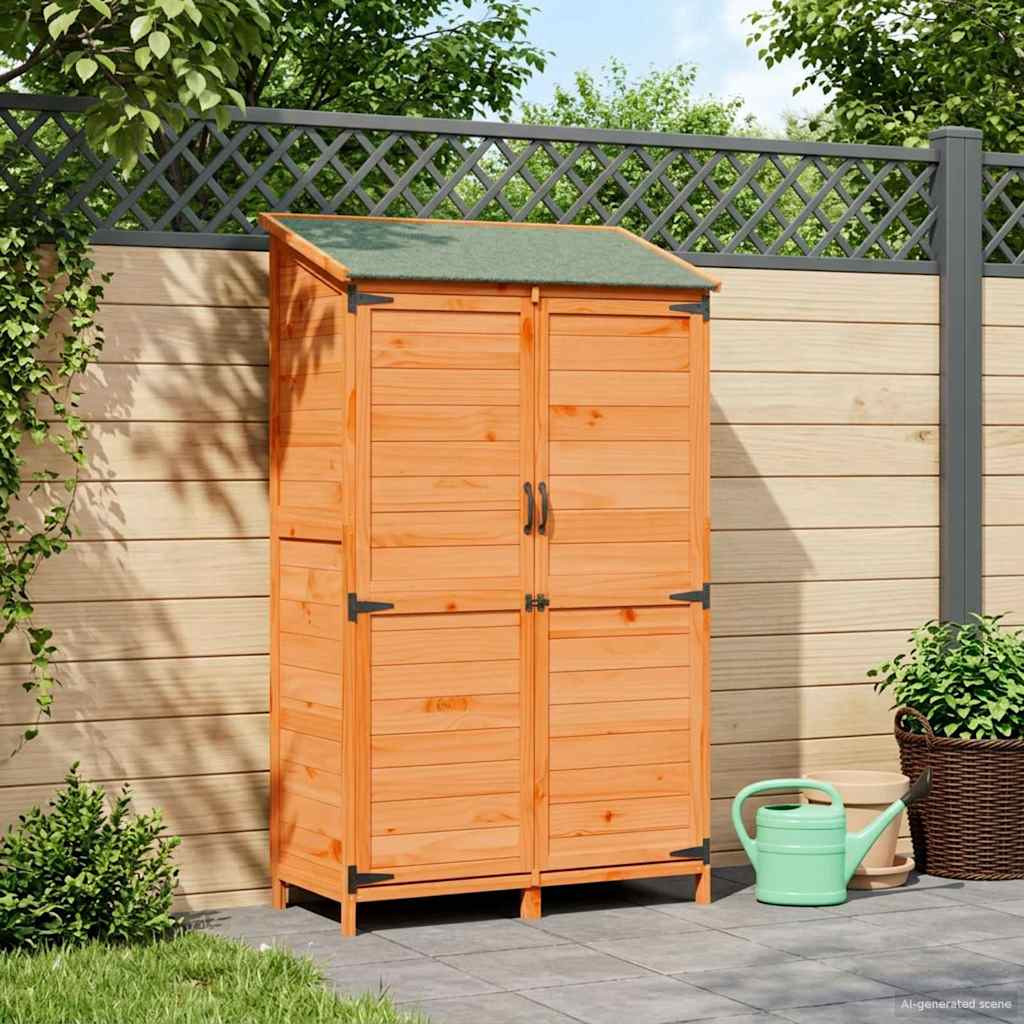 vidaXL Gartenschuppen Braun 106,5 x 56 x 176 cm Massivholz aus Fichte