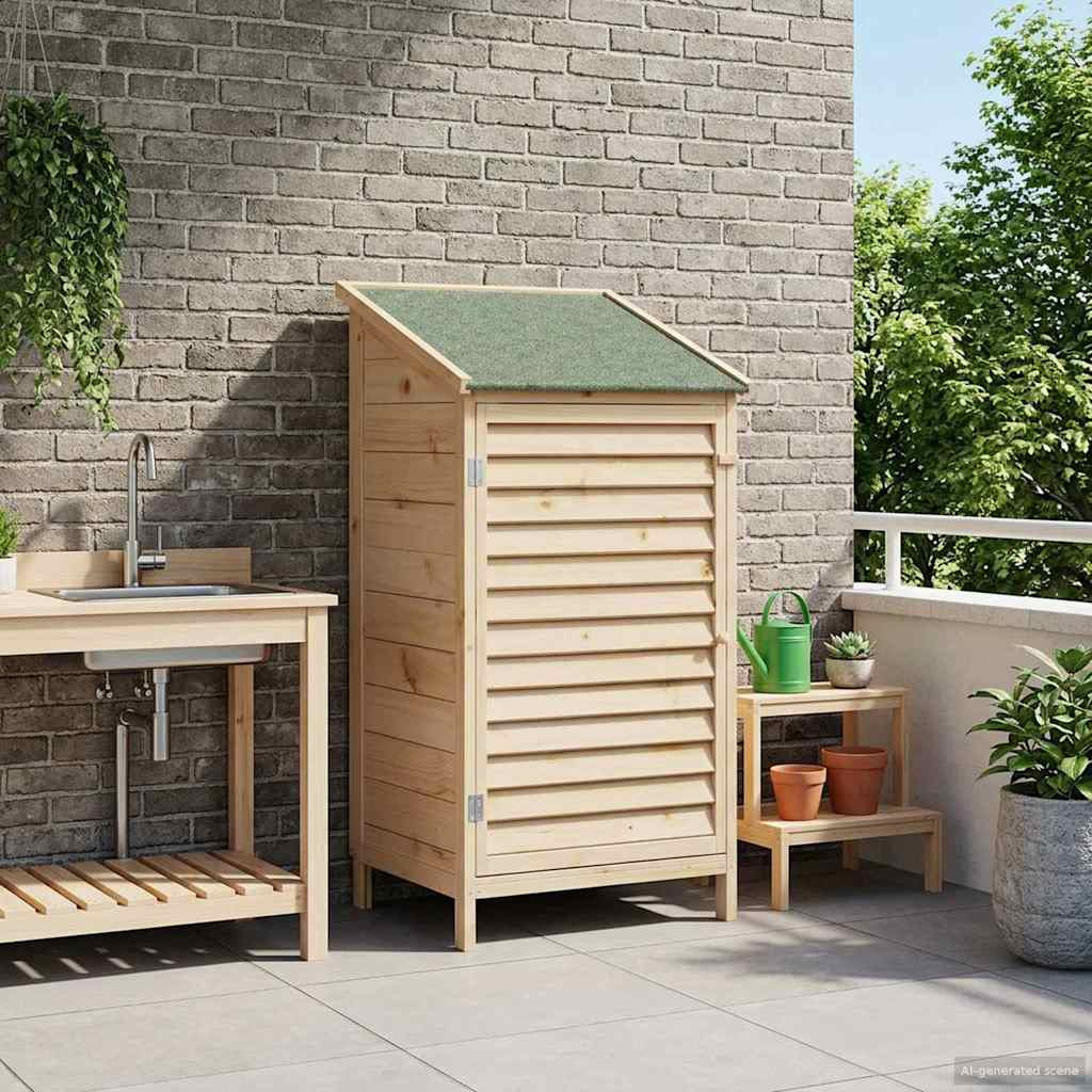 vidaXL Gartenschuppen Natur 59 x 56 x 113,5 cm Massivholz aus Fichte