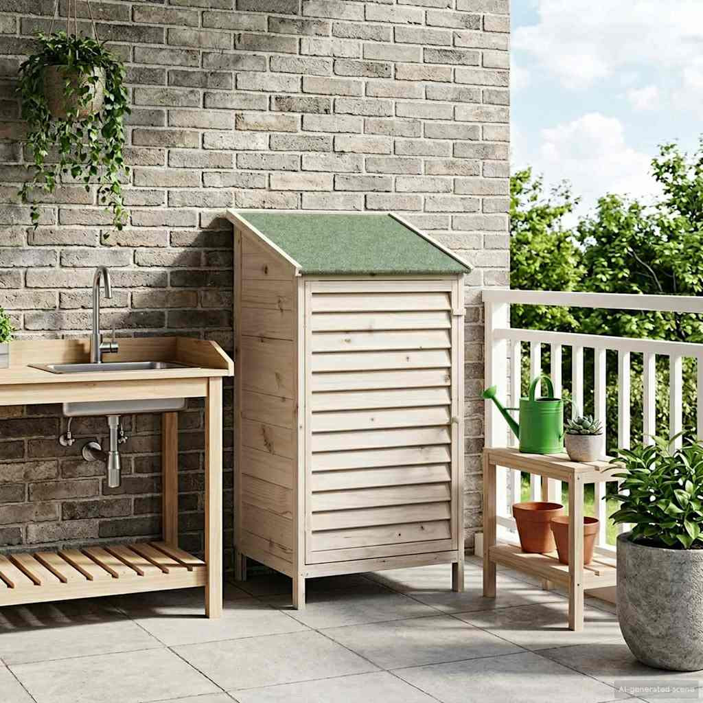 vidaXL Gartenschuppen Weiß 59 x 56 x 113,5 cm Massivholz aus Fichte