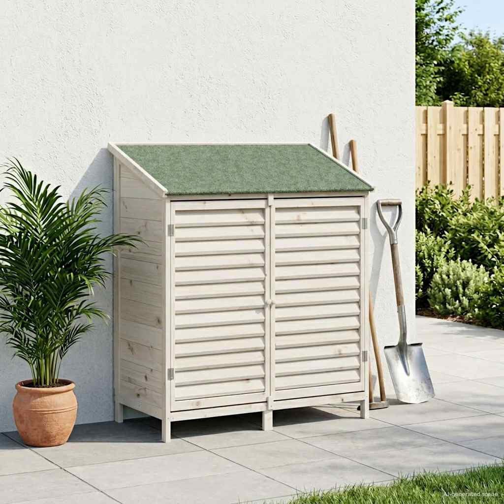 vidaXL Gartenschuppen Weiß 106 x 56 x 113,5 cm Massivholz aus Fichte