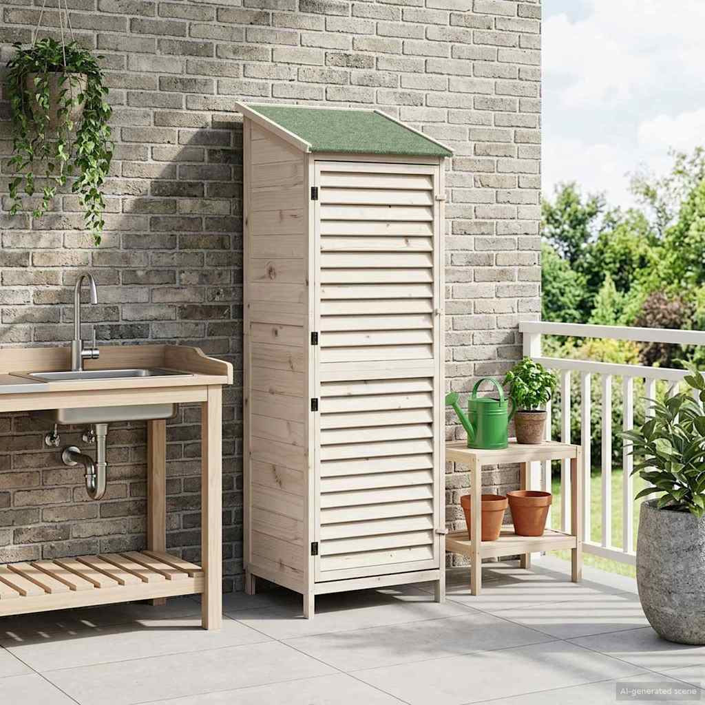 vidaXL Gartenschuppen Weiß 59 x 56 x 176 cm Massivholz aus Fichte
