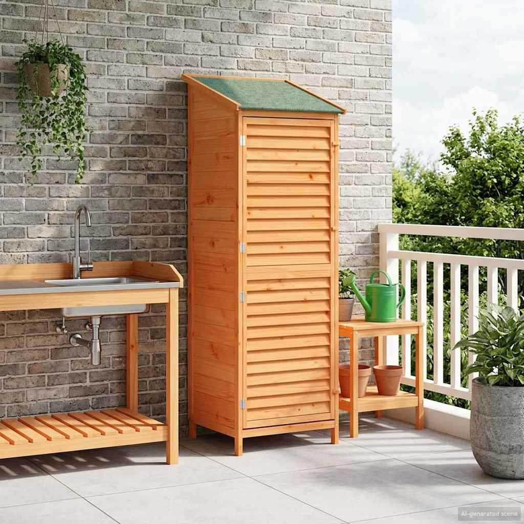 vidaXL Gartenschuppen Braun 59 x 56 x 176 cm Massivholz aus Fichte