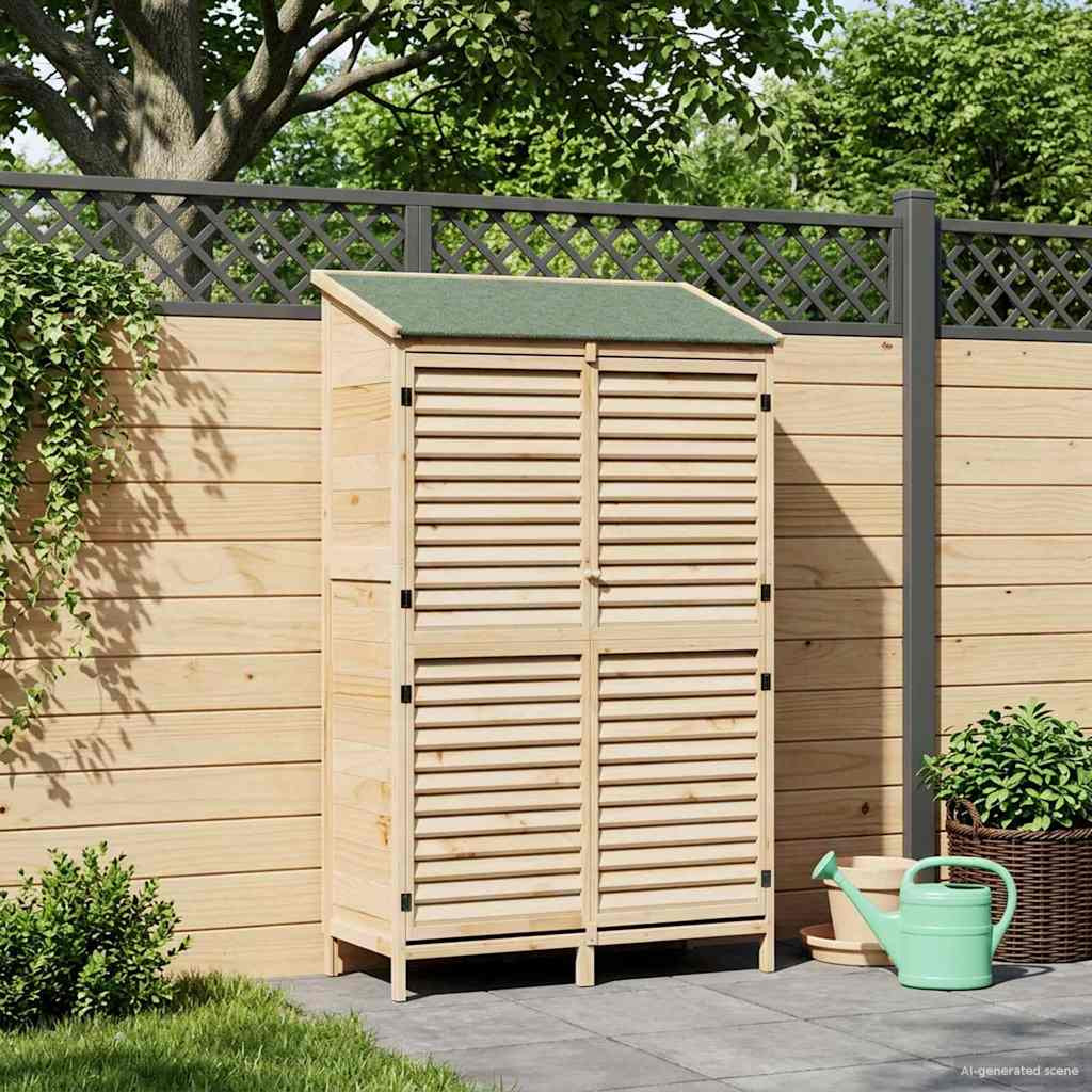 vidaXL Gartenschuppen Natur 106 x 56 x 176,5 cm Massivholz aus Fichte