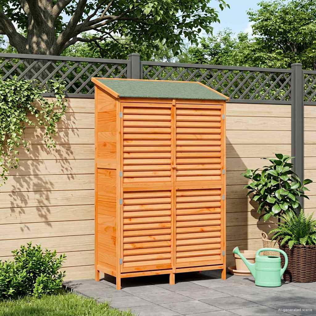 vidaXL Gartenschuppen Braun 106 x 56 x 176,5 cm Massivholz aus Fichte