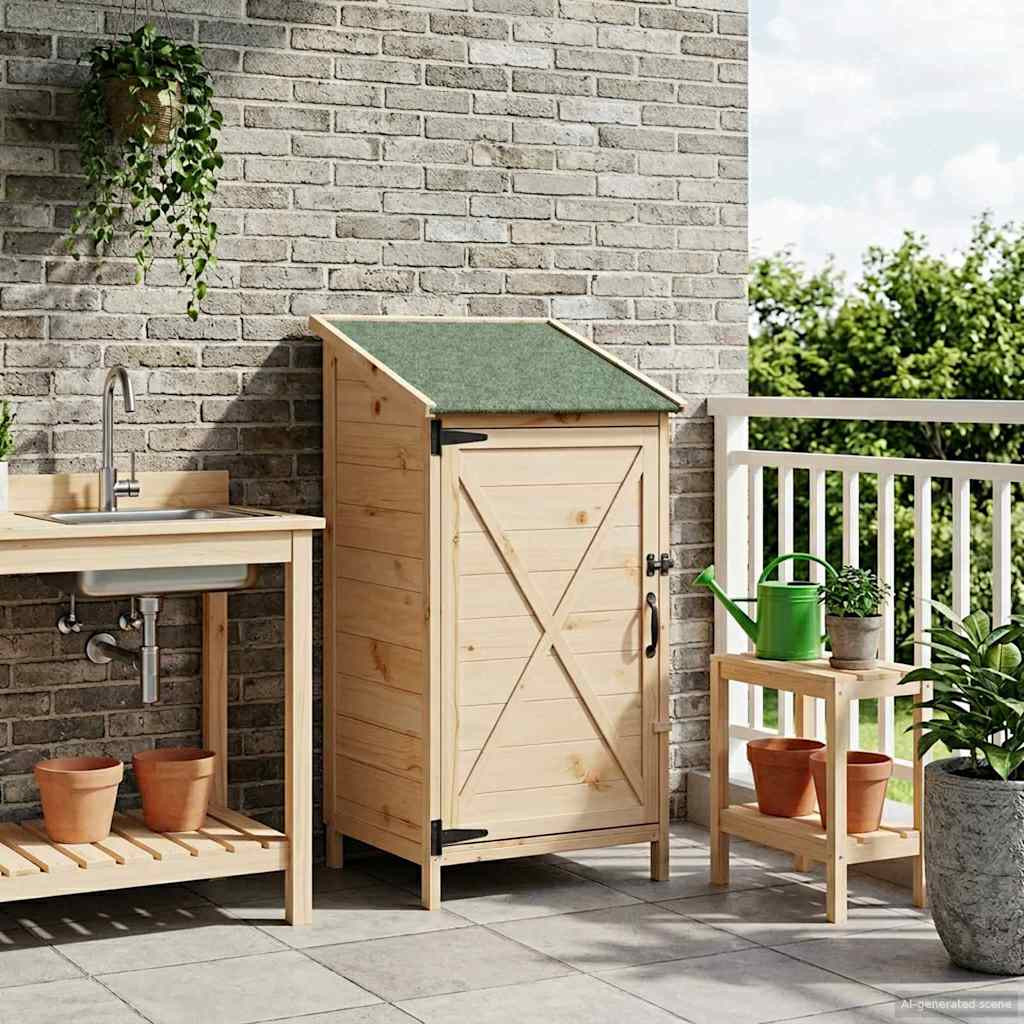 vidaXL Gartenschuppen Natur 59,5 x 56 x 113,5 cm Massivholz aus Fichte