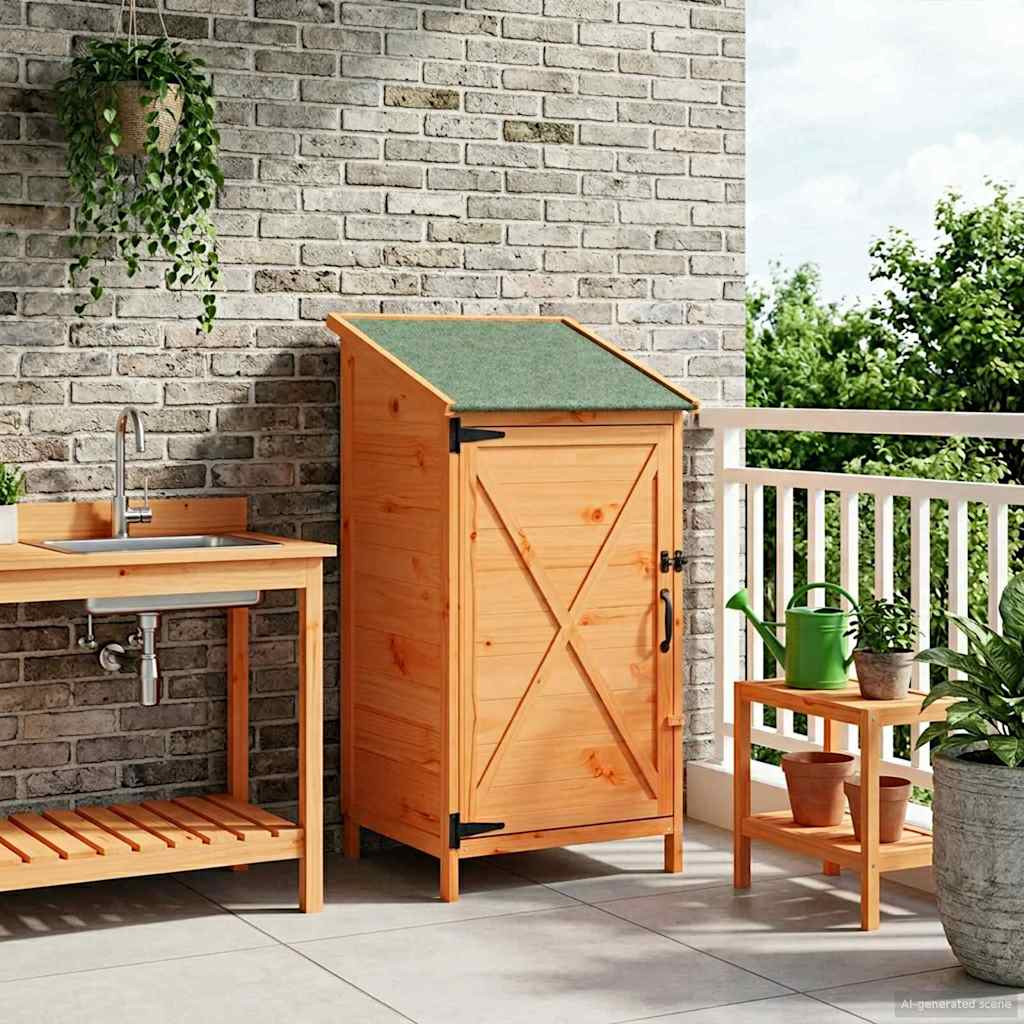 vidaXL Gartenschuppen Braun 59,5 x 56 x 113,5 cm Massivholz aus Fichte