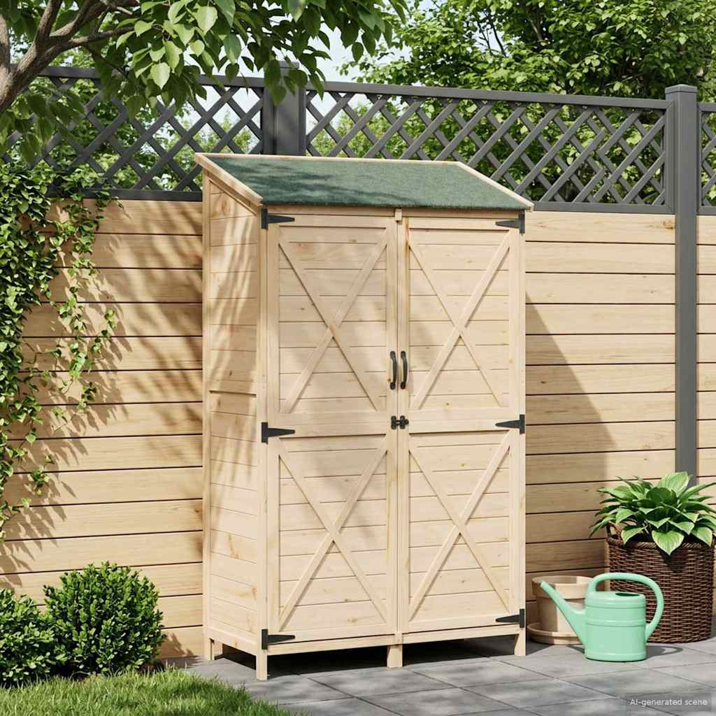 vidaXL Gartenschuppen Natur 106 x 56 x 176,5 cm Massivholz aus Fichte