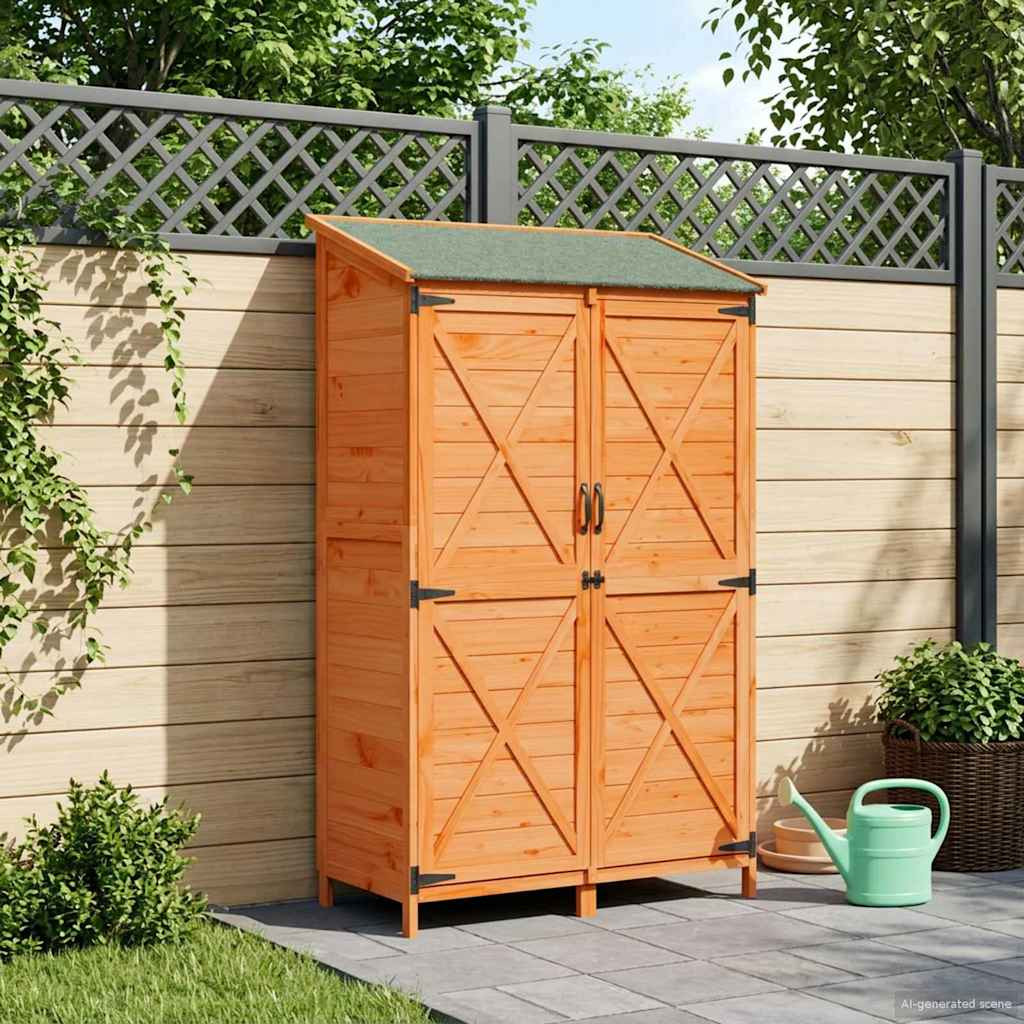 vidaXL Gartenschuppen Braun 106 x 56 x 176,5 cm Massivholz aus Fichte