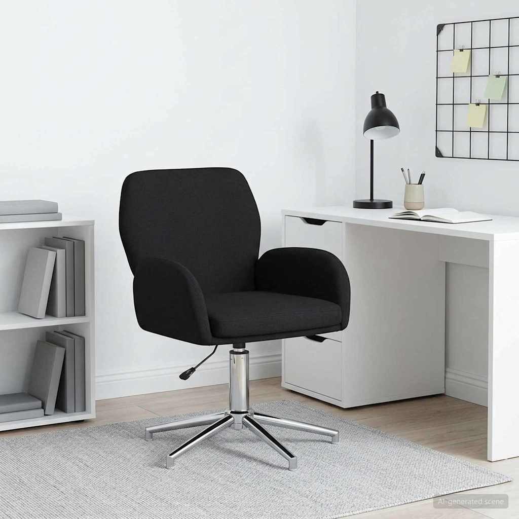 vidaXL Drehstuhl 54 x 58 x 90 cm Schwarz Stoff