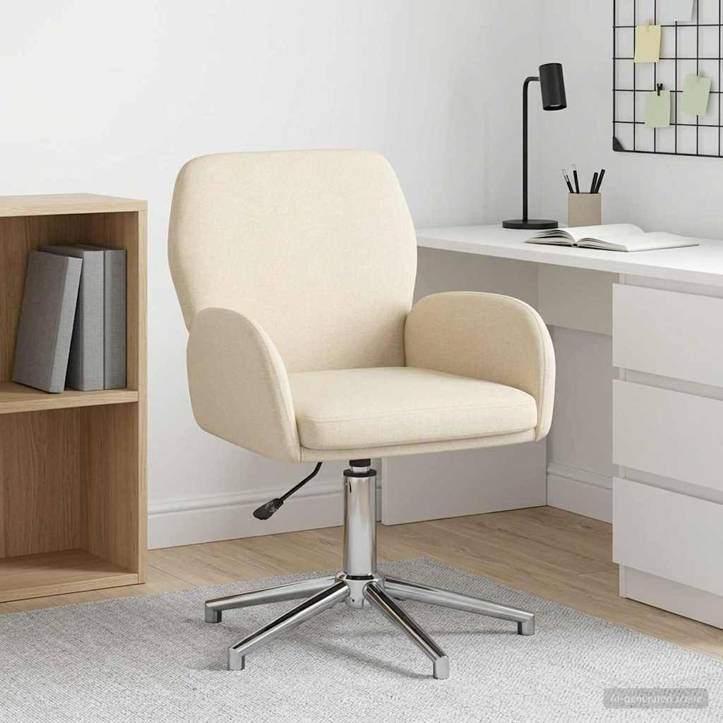 vidaXL Drehstuhl 54 x 58 x 90 cm Creme Stoff