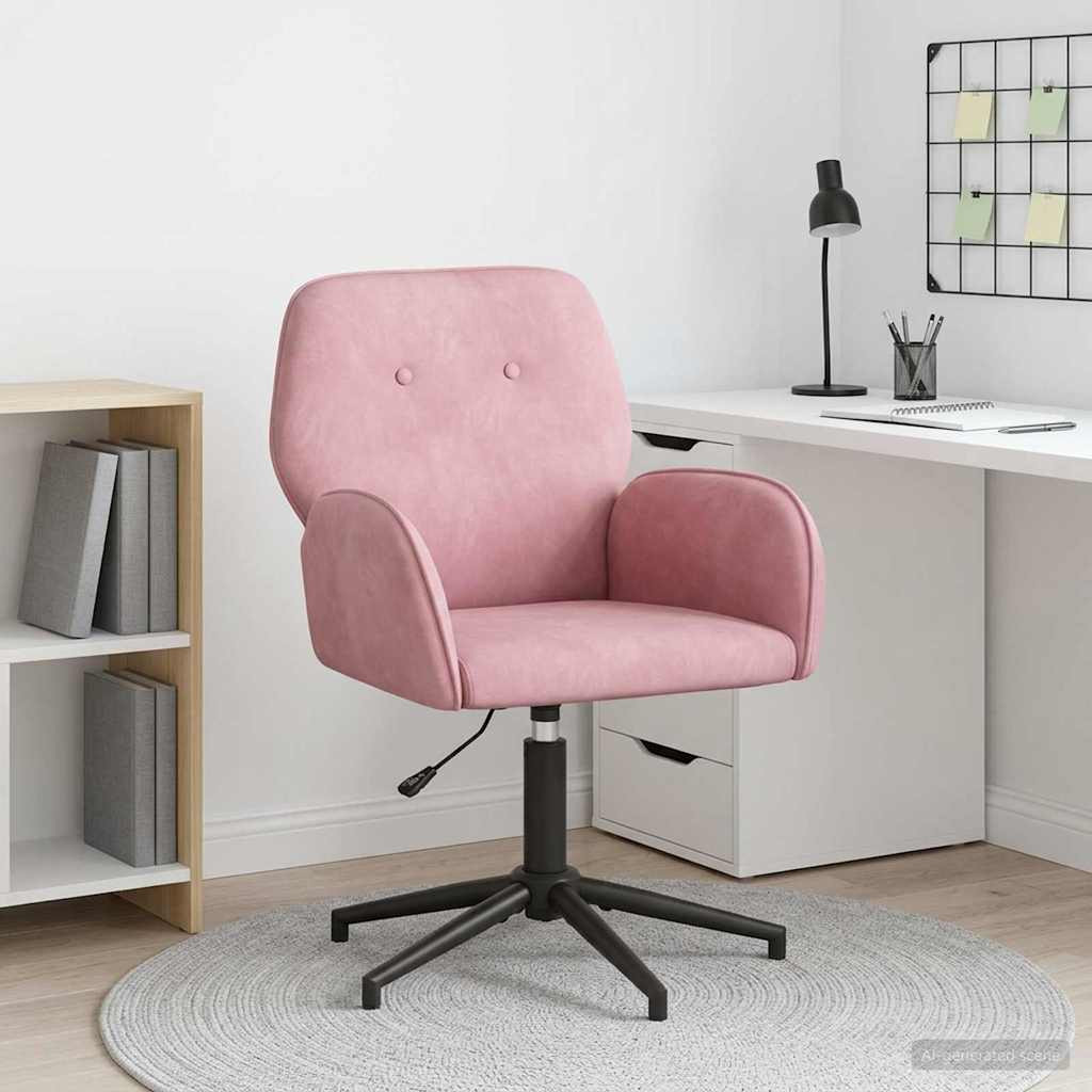vidaXL Drehstuhl 54 x 55 x 90 cm Rosa Samt