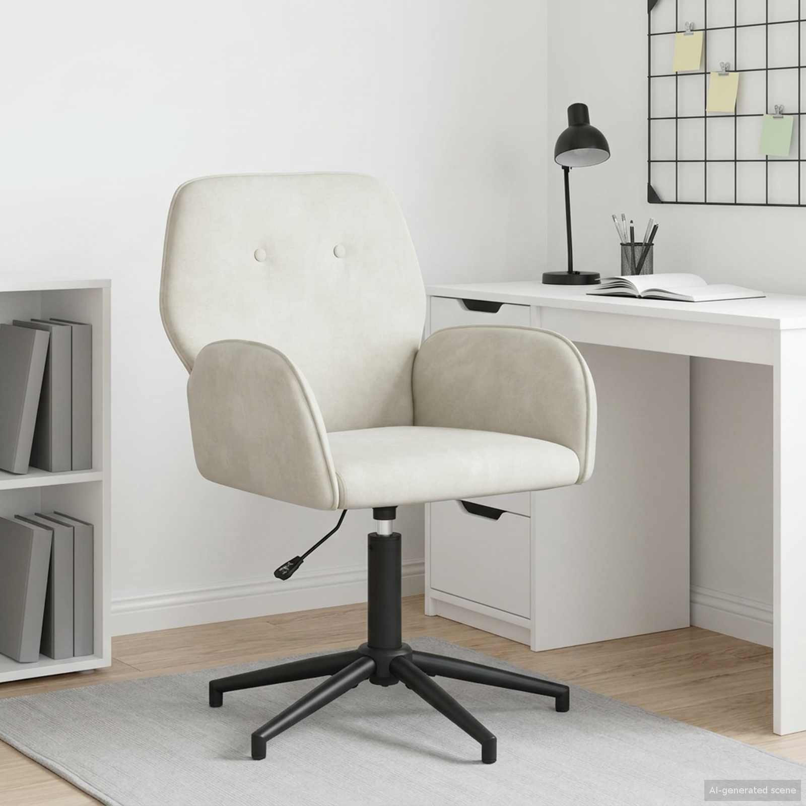 vidaXL Drehstuhl 54 x 55 x 90 cm Creme Samt