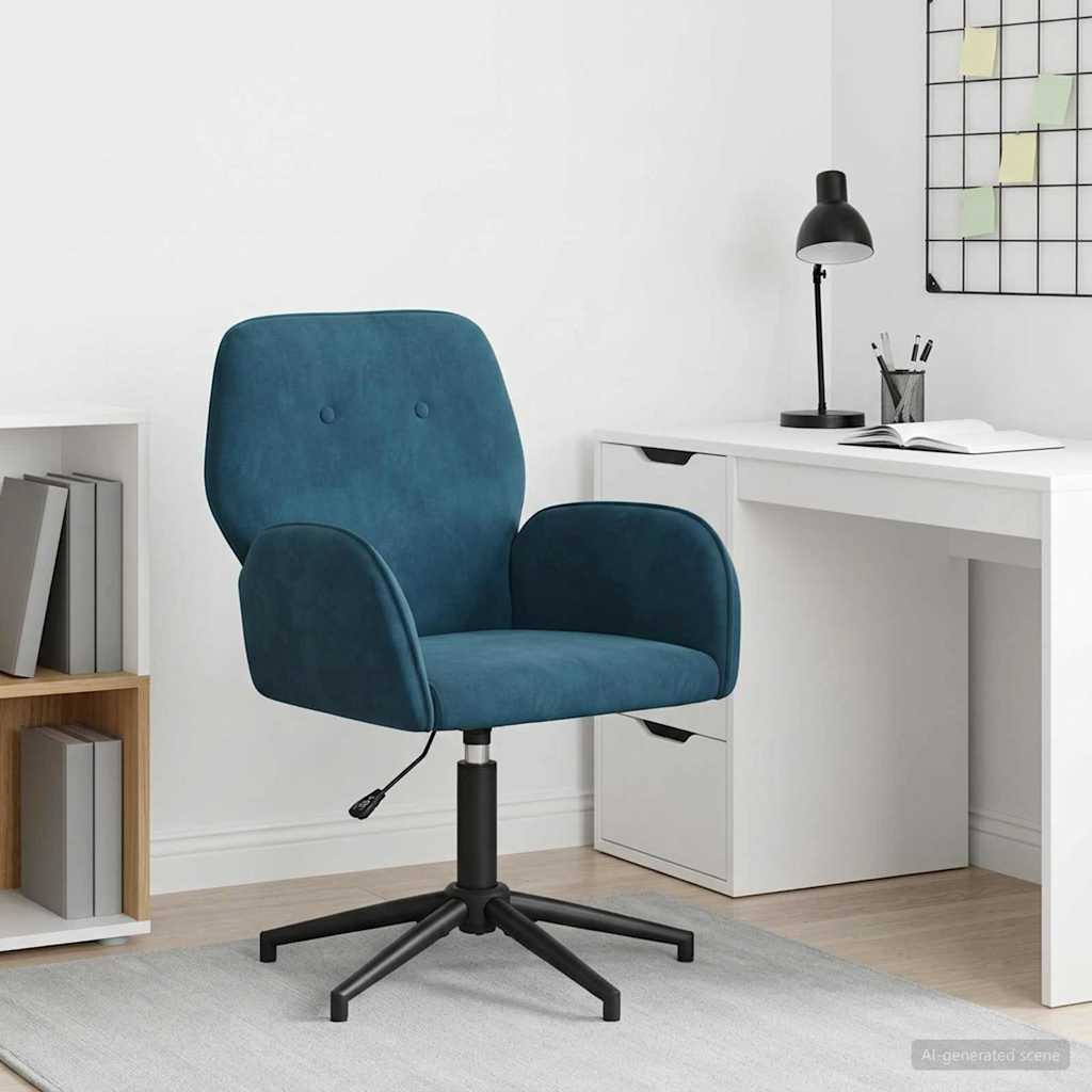 vidaXL Drehstuhl 54 x 55 x 90 cm Blau Samt