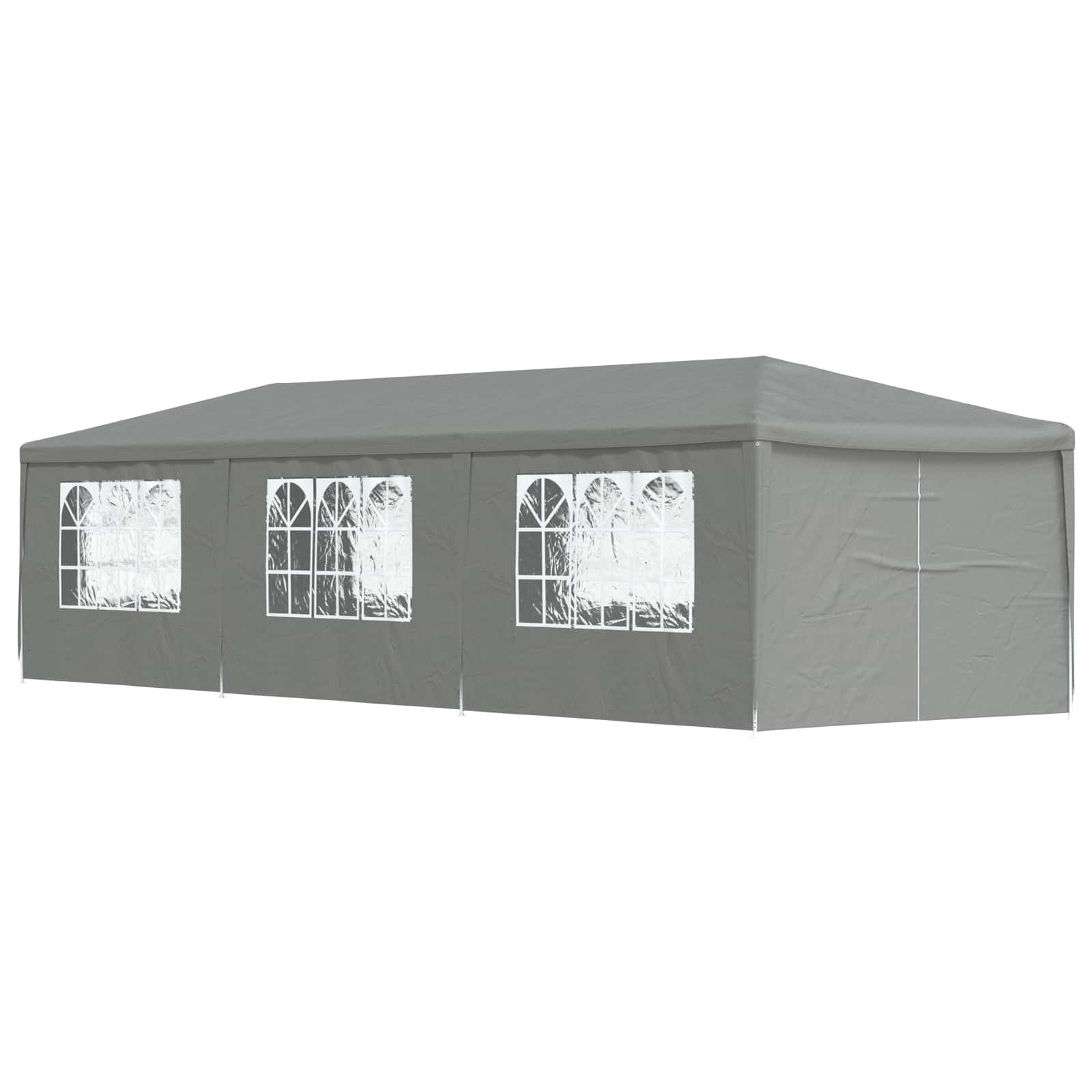vidaXL Party-Zelt 900 x 300 x 255 cm Hellgrau PE und Stahl