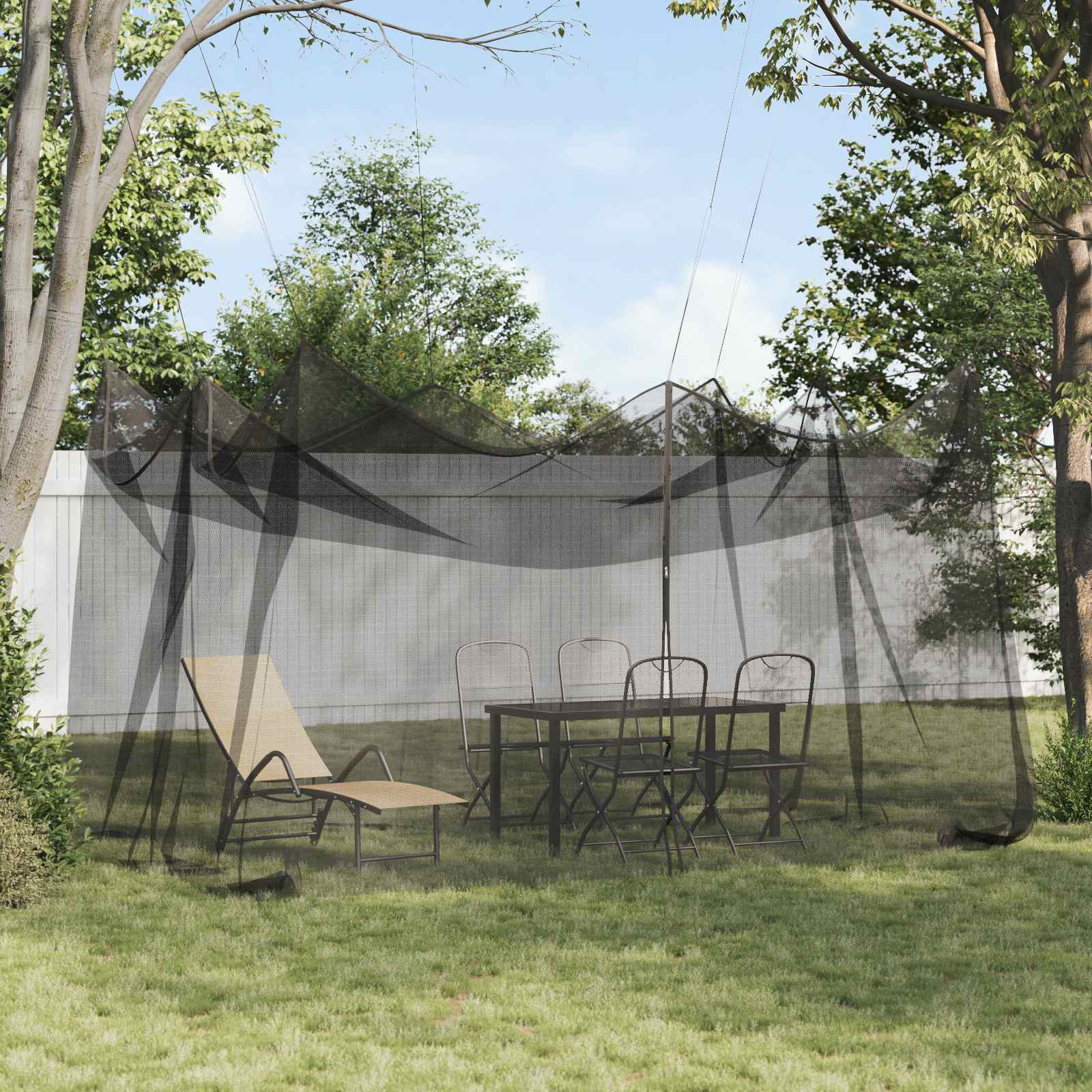 vidaXL Garten Mücken Netz 156 Mesh Schwarz 3 x 4,5 x 2,5 m Polyester