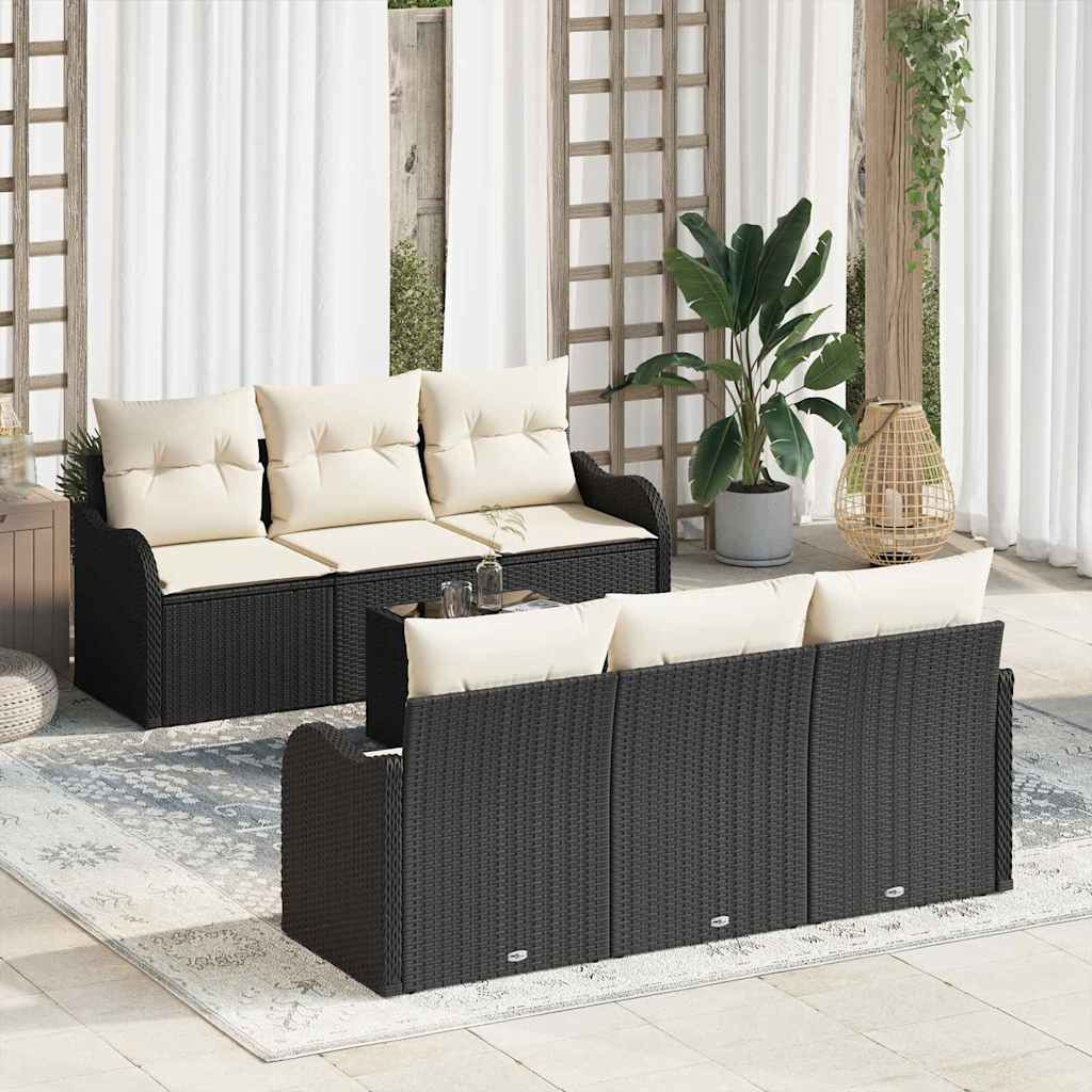 vidaXL Gartensofa-set Schwarz 55 x 55 x 37 cm Poly-Rattan
