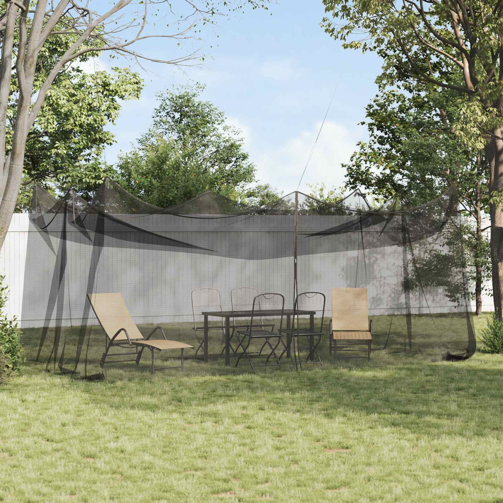 vidaXL Garten Mücken Netz 156 Mesh Schwarz 3 x 6 x 2,5 m Polyester