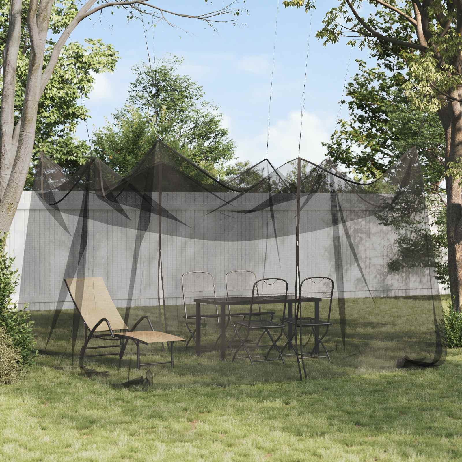 vidaXL Garten Mücken Netz 156 Mesh Schwarz 4 x 4 x 2,5 m Polyester