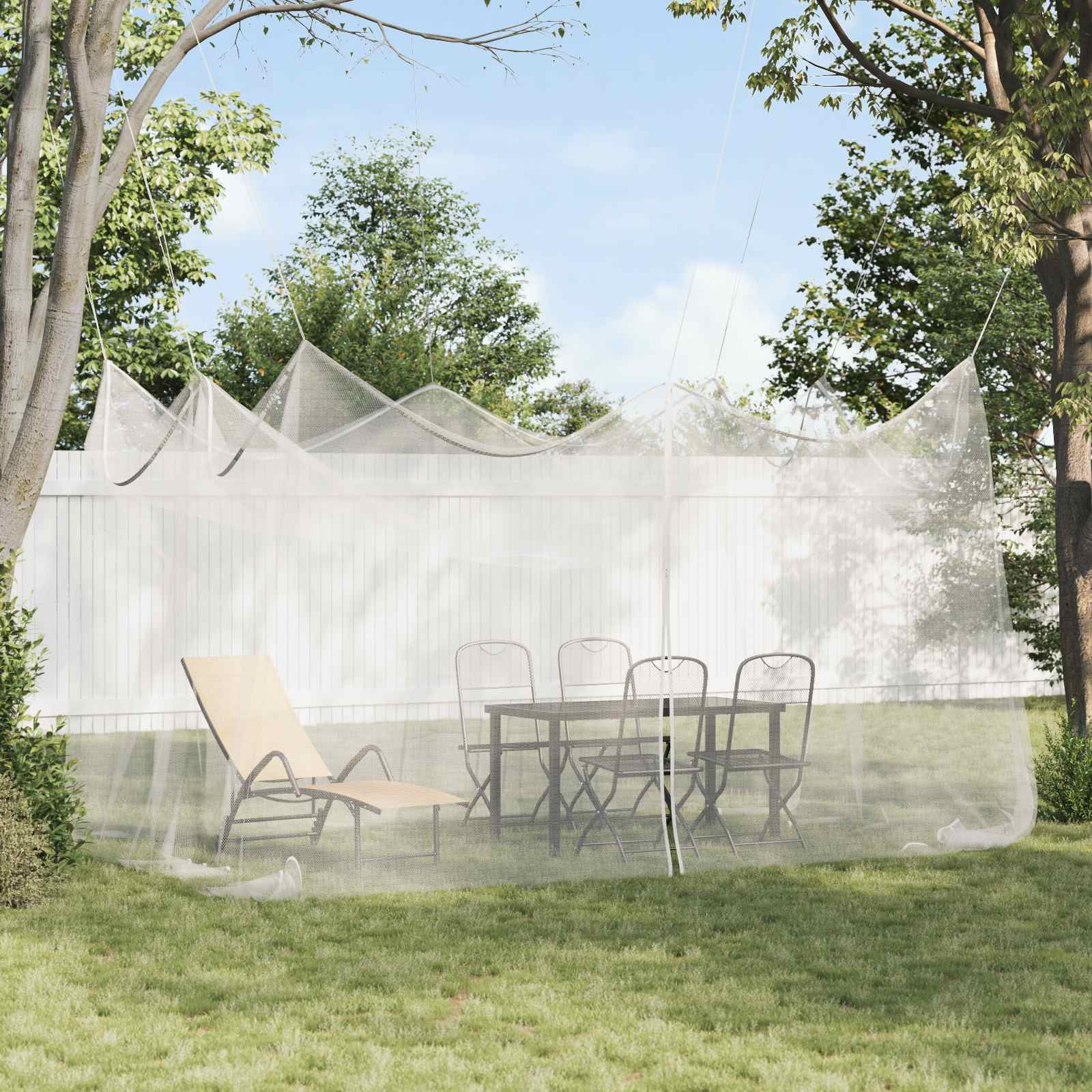 vidaXL Garten Mücken Netz 156 Mesh Weiß 3 x 4,5 x 2,5 m Polyester
