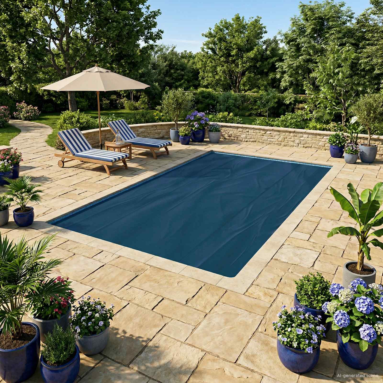 vidaXL Sonnendeck für Pools Extra Schwer 600 x 400 cm, 400 μm