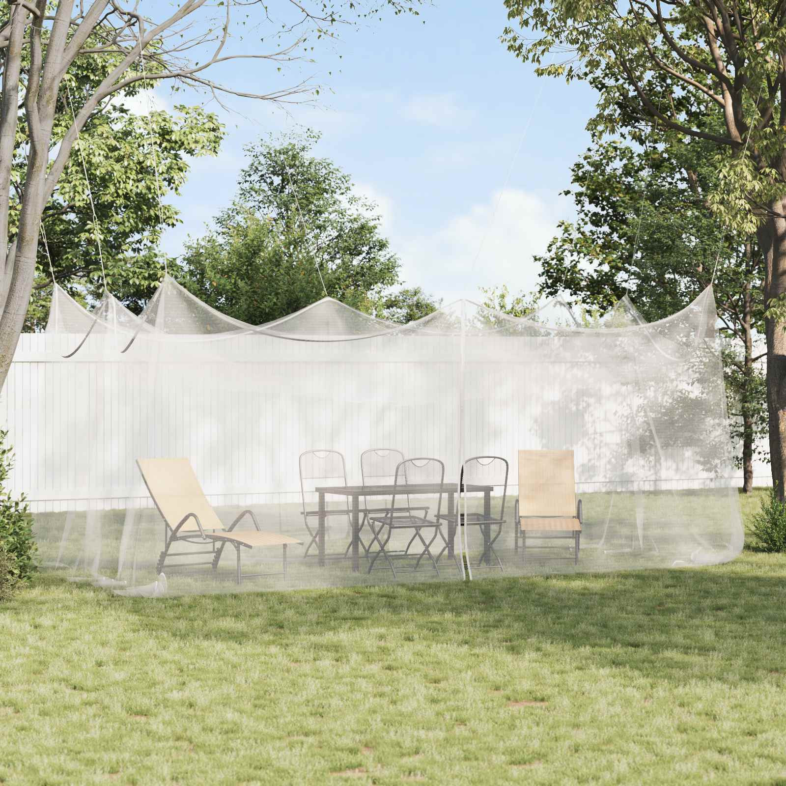 vidaXL Garten Mücken Netz 156 Mesh Weiß 3 x 6 x 2,5 m Polyester