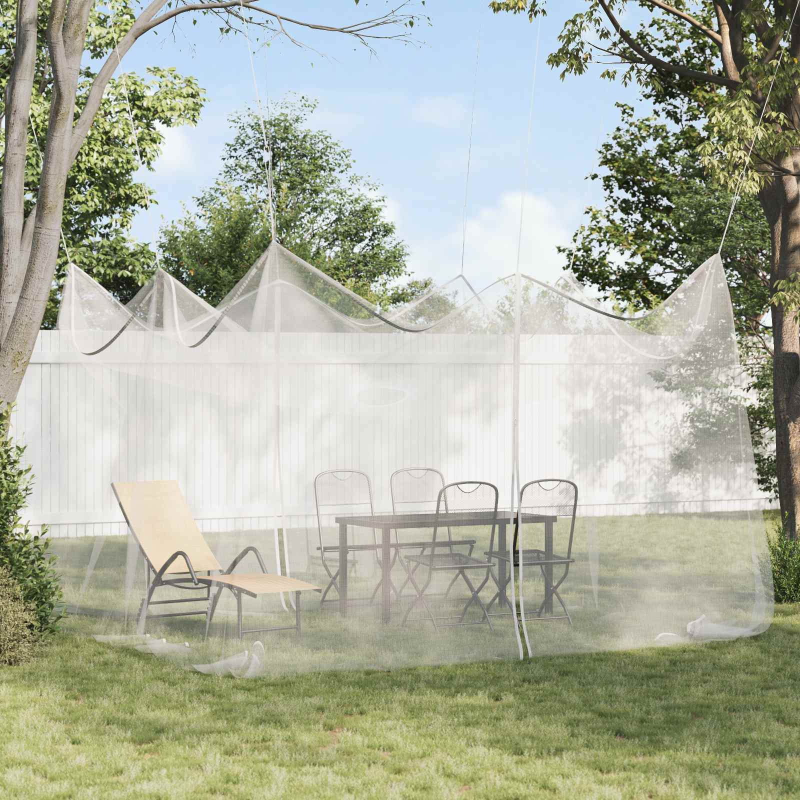 vidaXL Garten Mücken Netz 156 Mesh Weiß 4 x 4 x 2,5 m Polyester