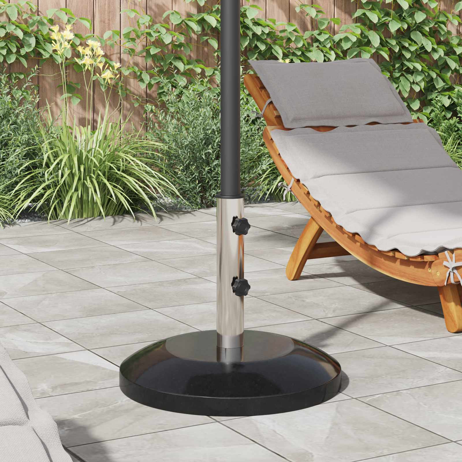 vidaXL Parasolbasis für 40-50 mm Pole 26.75 kg Schwarz
