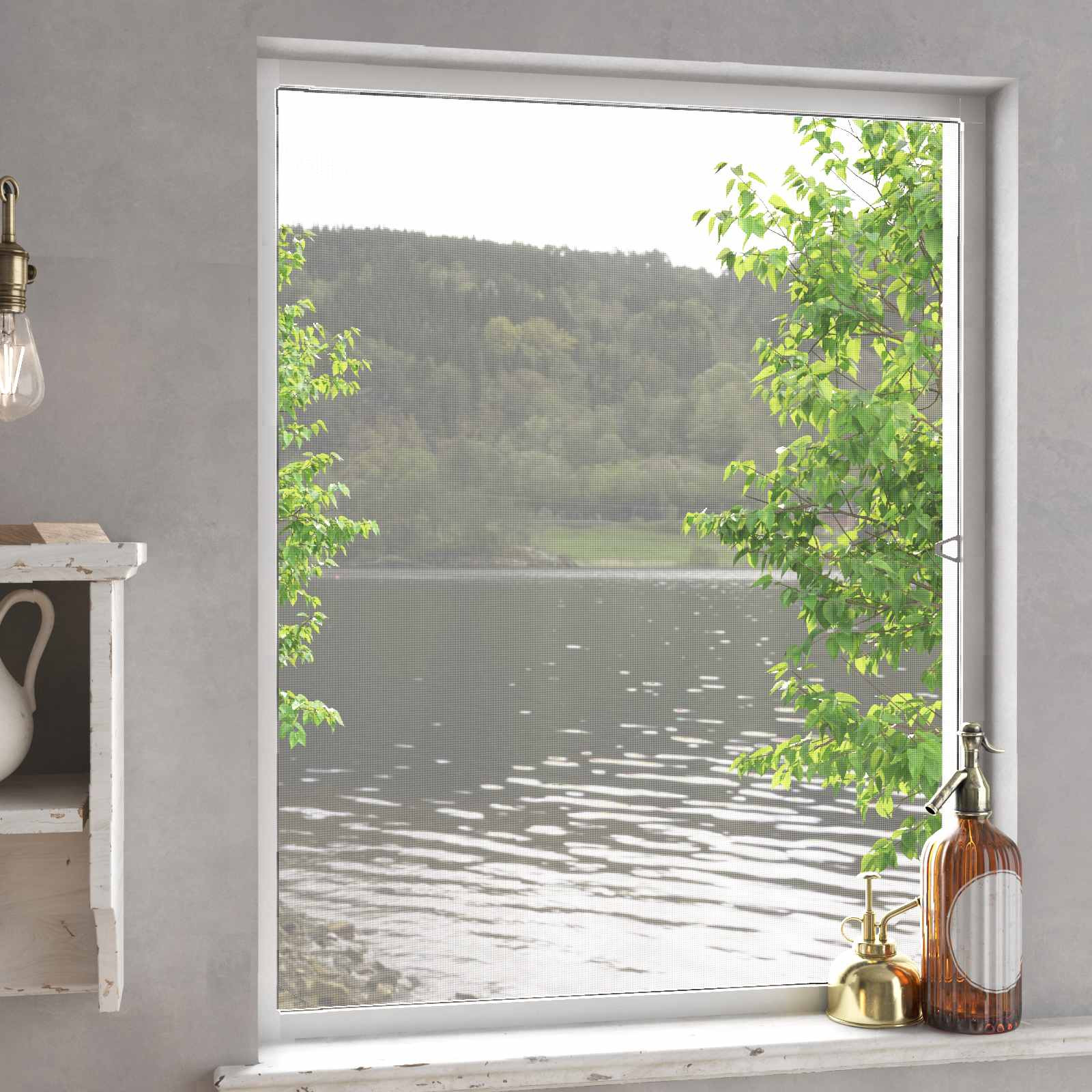 vidaXL Insektenschutz für Fenster Weiß 120 x 140 cm
