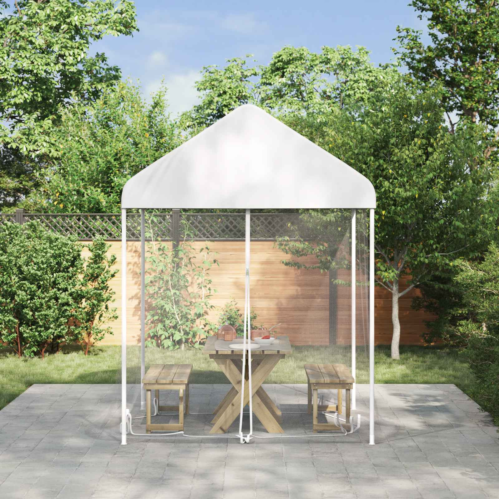 vidaXL Moskito-Netz für Pavillon 220 Mesh Weiß 2 x 2 x 2 m Polyester