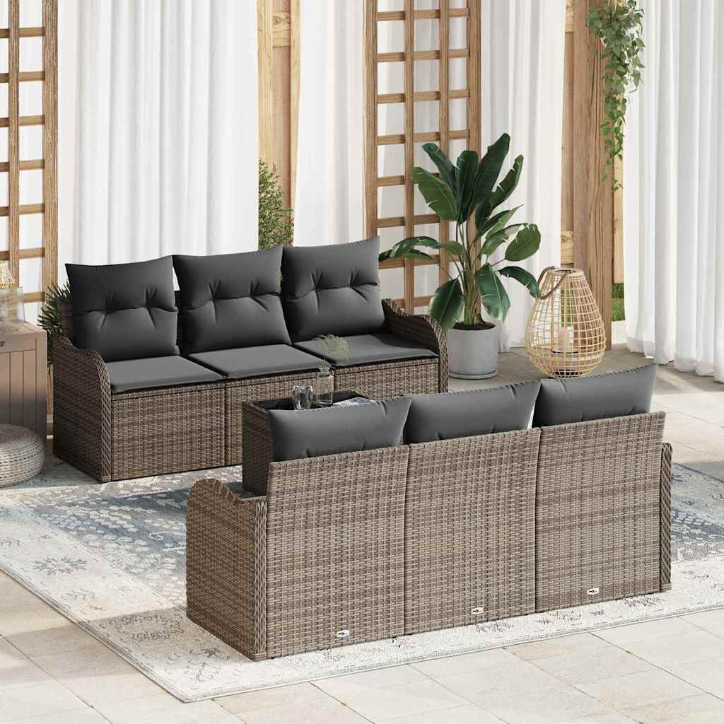 vidaXL Gartensofa-set Grau 55 x 55 x 37 cm Poly-Rattan